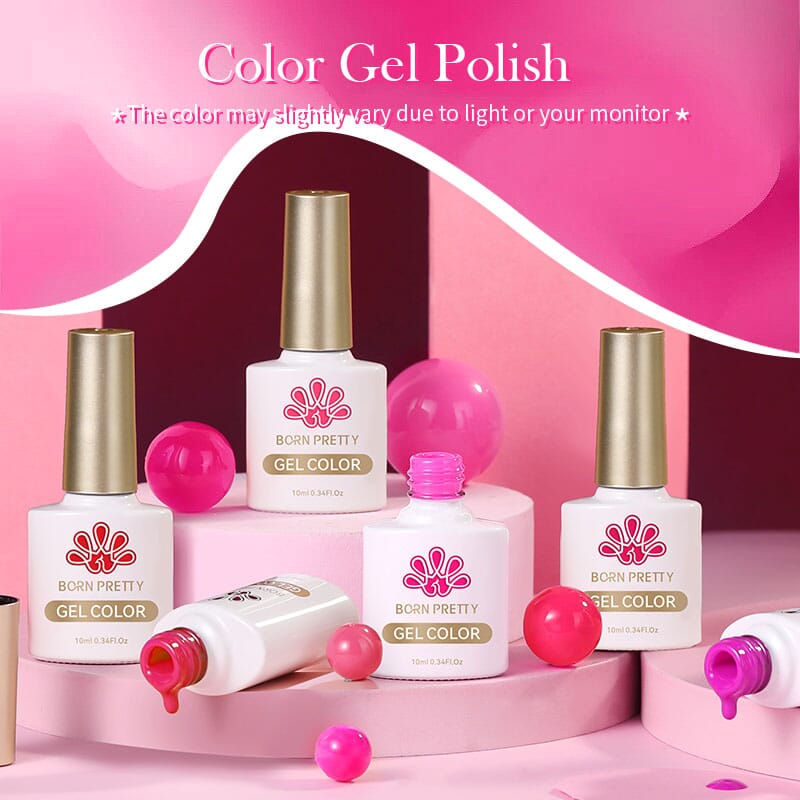 Hot Pink Gel Nail Polish Set - 6 Colors for Long-Lasting Manicures | Perfect for Nail Salons, DIY Nails & Special Occasions