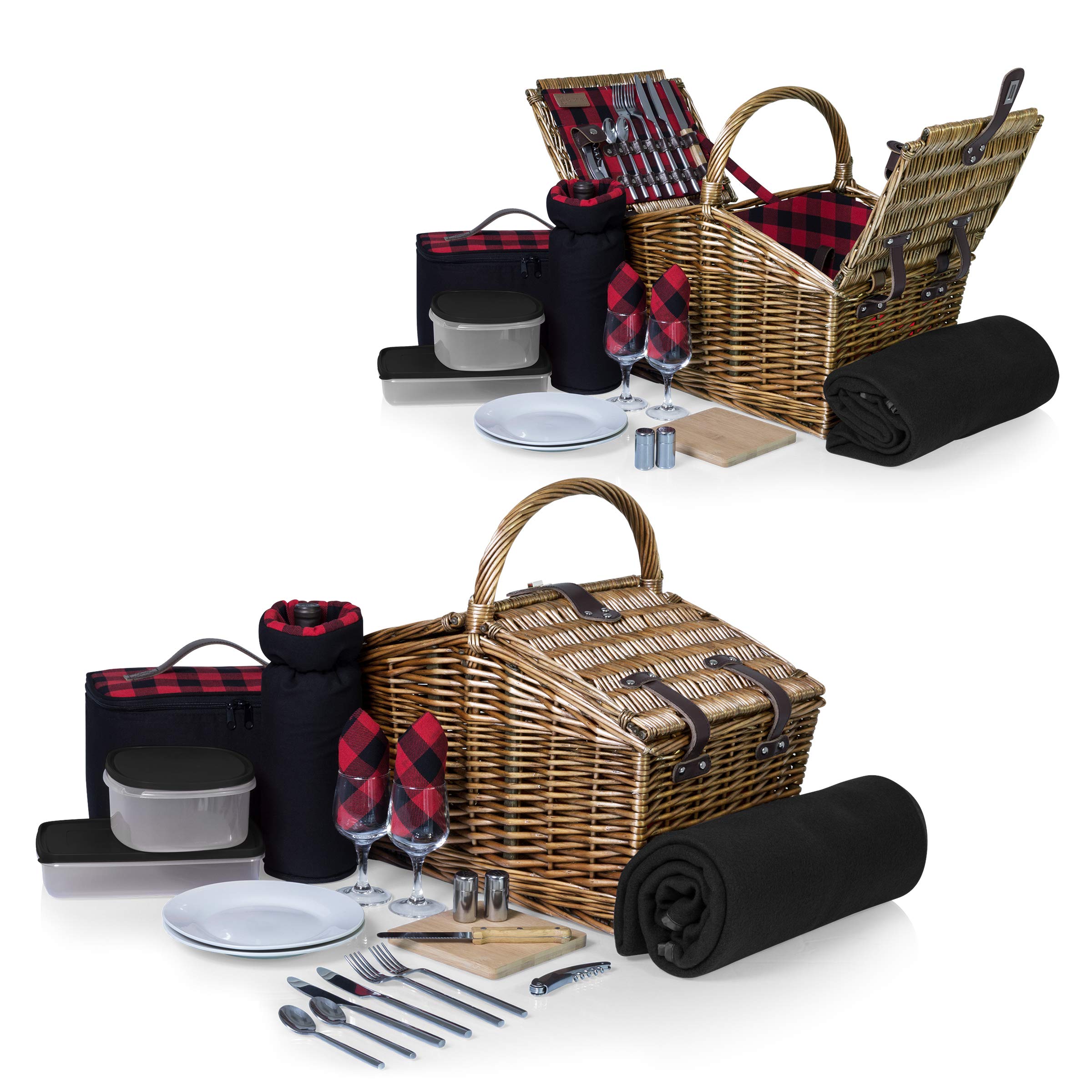 Pendleton Women's Rob Roy Picnic Basket - Insulated One Size Picnic Tote with Removable Straps for Outdoor Gatherings, Beach Trips & Camping Essentials