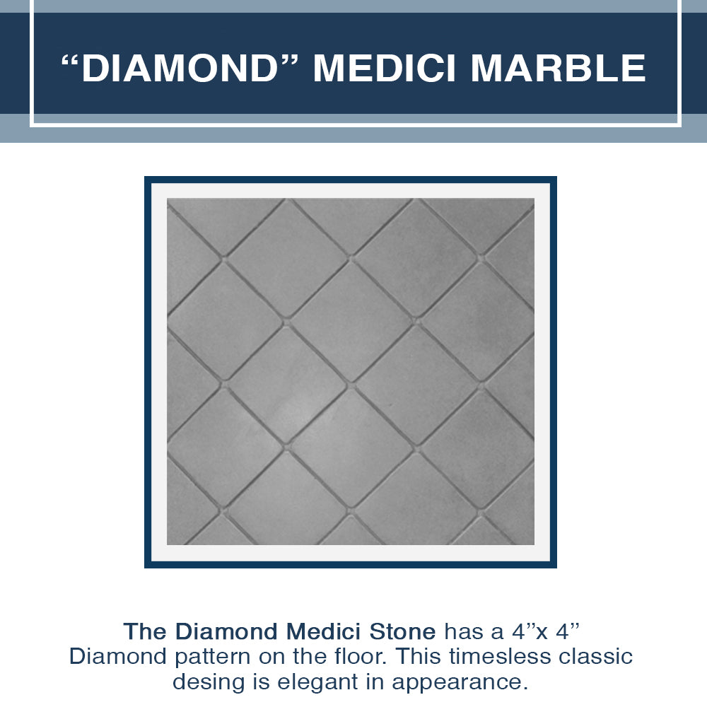 Grio Marble Diamond Neo Frameless Shower Enclosure Kit - Modern Bathroom Upgrade for Luxury Homes & Hotels (Easy Installation, Waterproof Design)