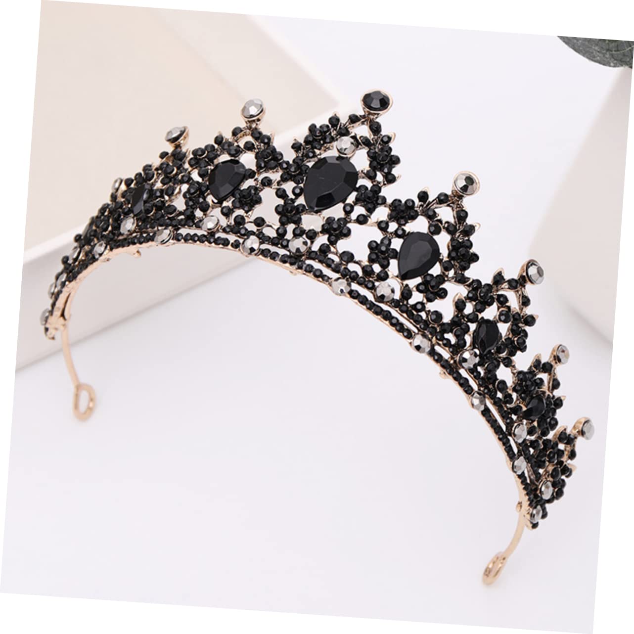 ABOOFAN Black Rhinestone Crown Tiara for Women - Elegant Wedding Bride Headpiece, Rhinestone Queen Headdress for Bridal, Christmas Stocking Stuffers - Perfect for Weddings, Parties, and Special Occasions