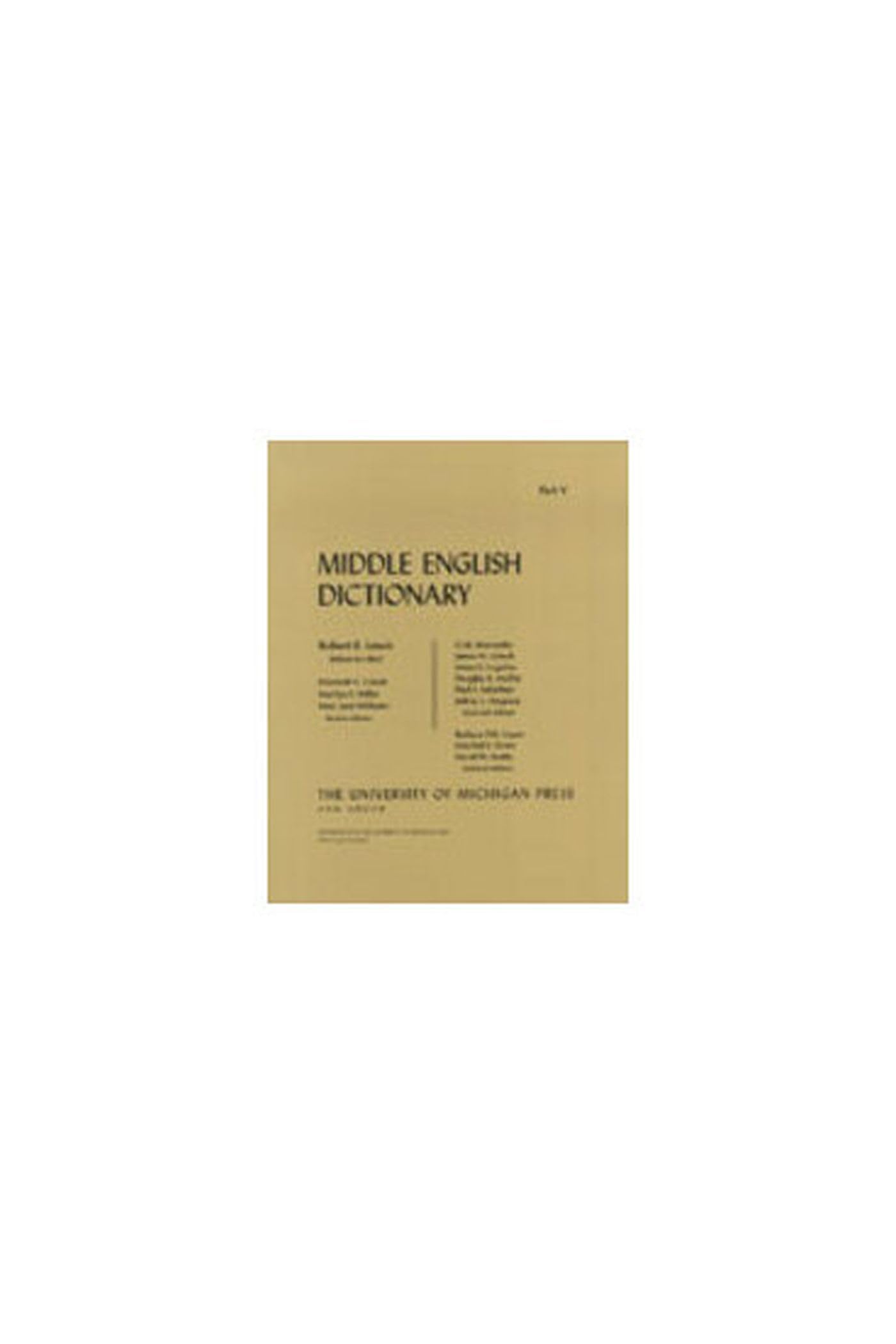 Middle English Dictionary (Volume F.1) - Comprehensive Historical Language Reference for Scholars, Students & Medieval Literature Enthusiasts | Perfect for Academic Research, Linguistic Studies & Historical Text Analysis