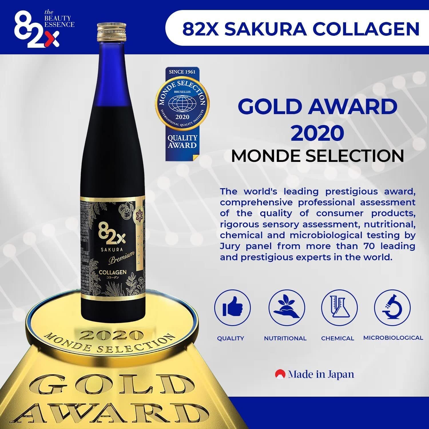 82X Collagen Premium Marine Collagen Peptides Drink - Skin, Hair & Nails Supplement with 82 Fermented Plants, Vitamins & Minerals from Japan | Anti-Aging, Hydration & Beauty Boost for Women & Men | Perfect for Daily Wellness Routine & Travel