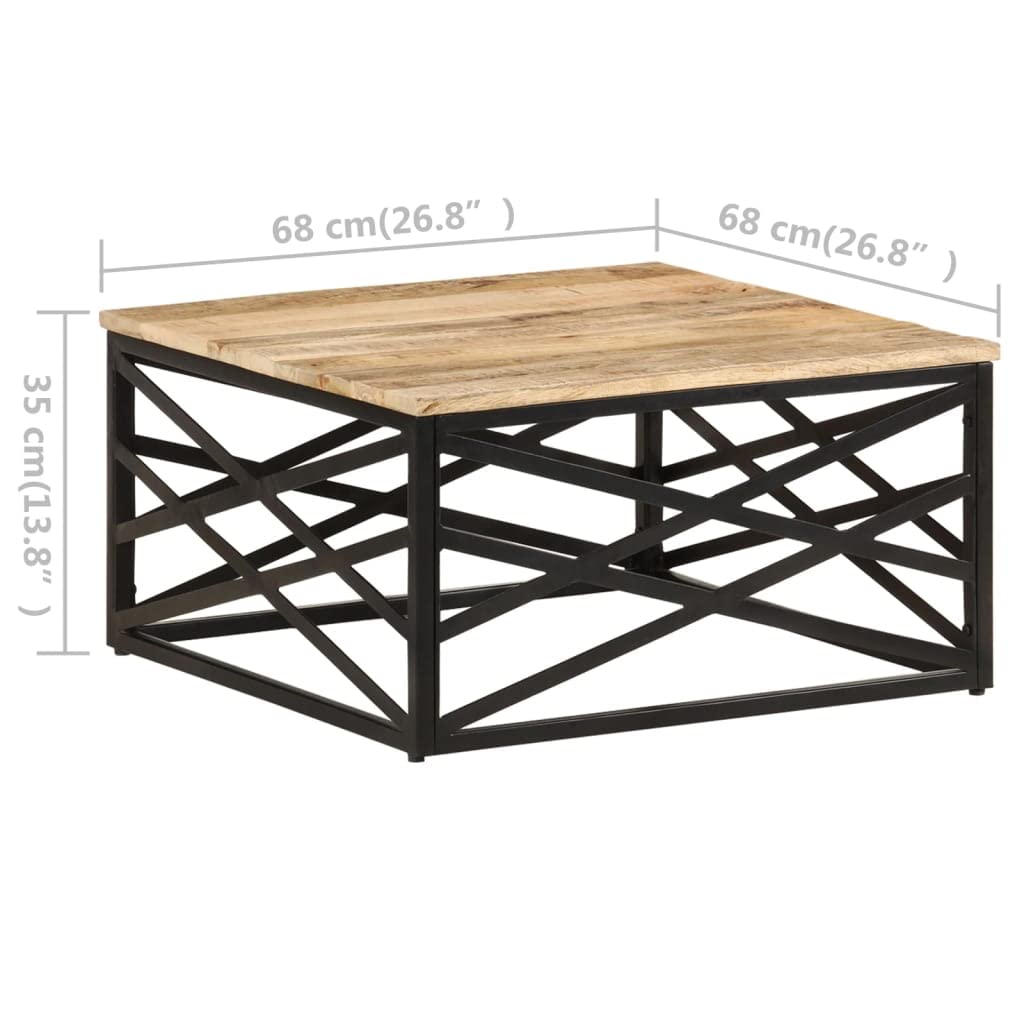 Solid Mango Wood Coffee Table - 26.8