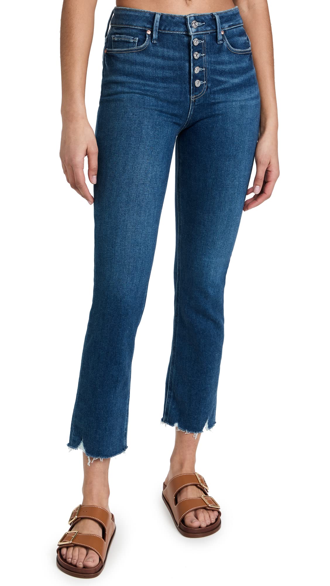 PAIGE Women's Cindy Raw Cuff Jeans - High Waist Skinny Denim Pants for Everyday Wear | Casual, Office & Date Night Outfits