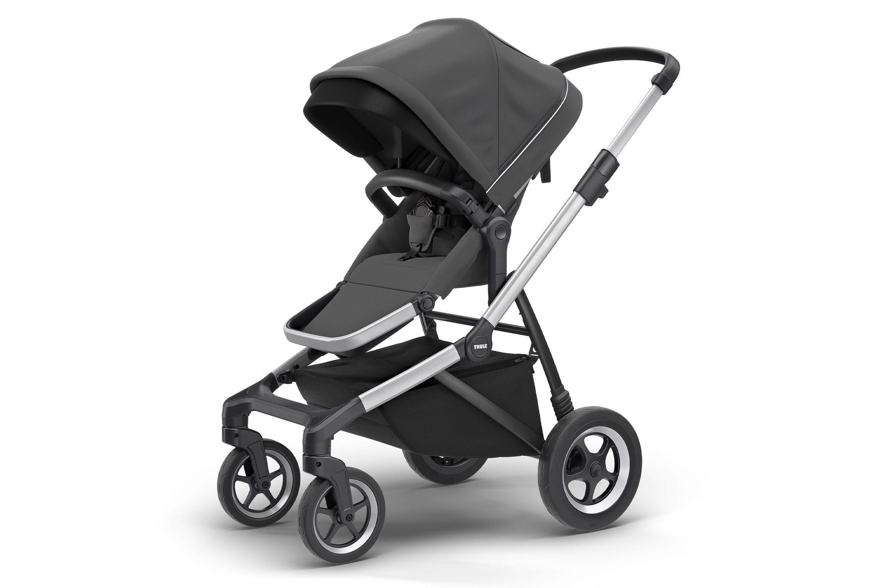 Thule Sleek Double Stroller - Lightweight Compact Baby Jogging Stroller for Twins, All-Terrain Wheels & Adjustable Canopy | Perfect for Running, Hiking & City Walks