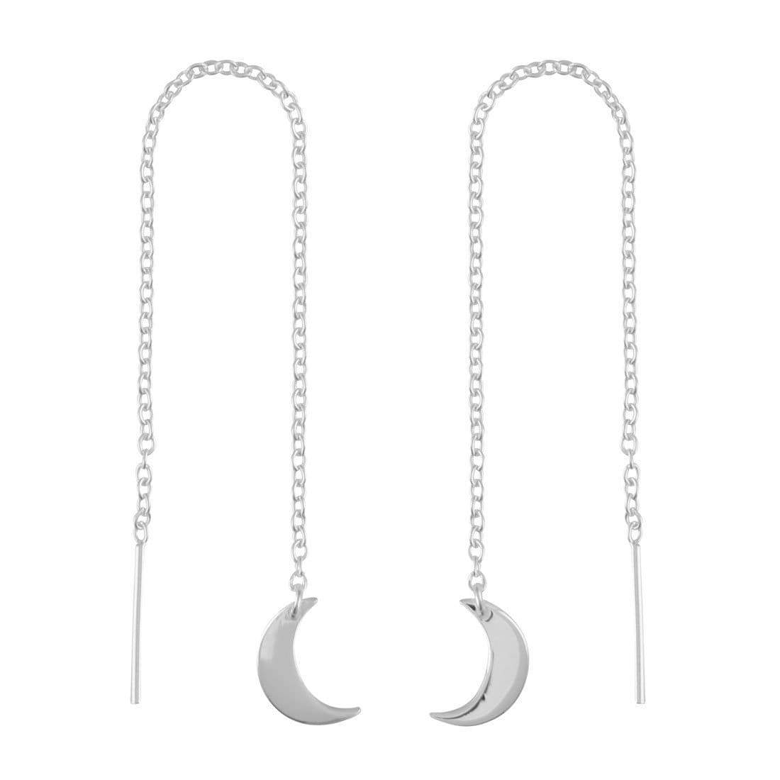 Moon Crescent Threaders - Dainty Gold & Silver Moon Earrings for Women | Perfect for Everyday Wear, Parties & Gifts