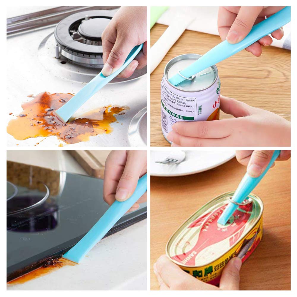 3-Pack Multipurpose Cleaning Scraper Tools - Non-Scratch Hard Plastic Scraper for Kitchen, Sticker & Gum Removal - Perfect for Countertops, Windows, Tiles & Appliances Cleaning