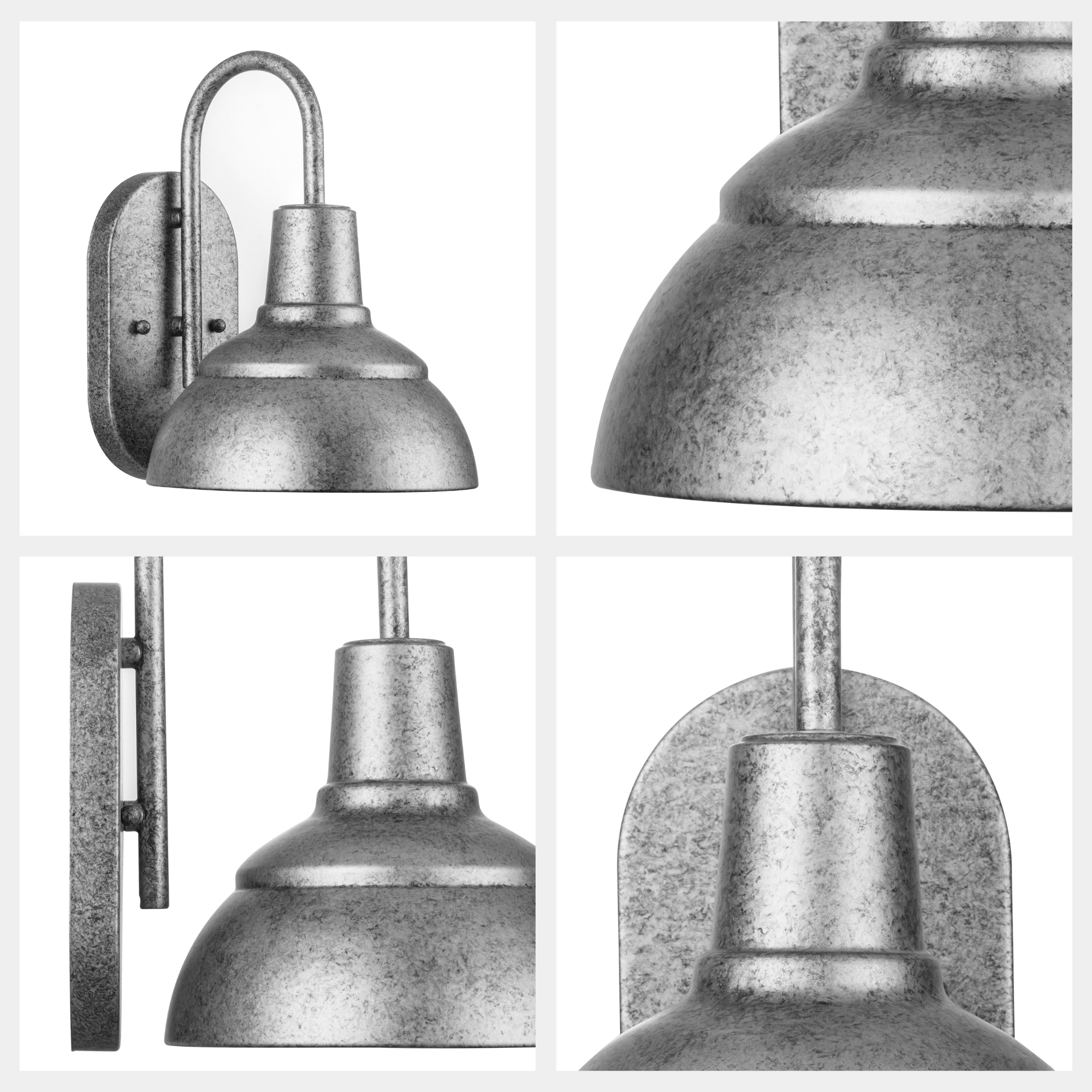 Brightondale Wet Rated Outdoor Coach Light - Galvanized Metal Wall Sconce for Porch, Patio & Garage - Weatherproof Exterior Lighting Fixture