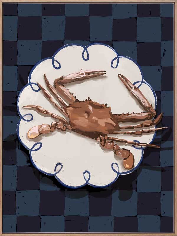 Stunning Crustacean Deep Blue Canvas Art Print - Ocean Themed Wall Decor for Living Room, Bedroom & Office