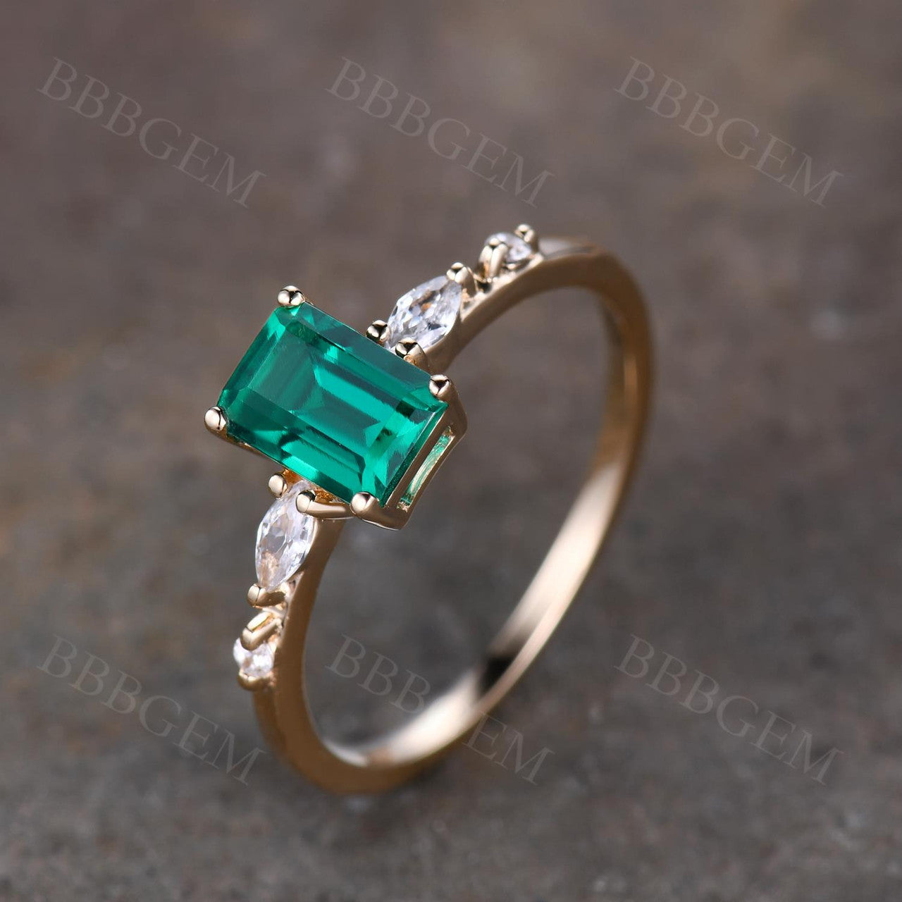 1CT Emerald Cut Lab-Created Moissanite Ring in Rose Gold – Perfect for Engagement, Wedding, Anniversary & Everyday Elegance
