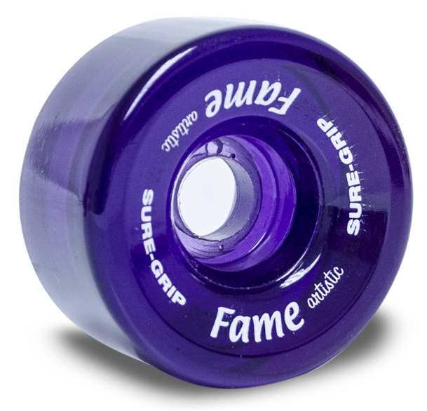 Sure Grip 57mm Fame Quad Roller Skate Wheels - 8 Pack Clear Wheels for Indoor/Outdoor Skating, Rinks, Derby & Artistic Roller Skating