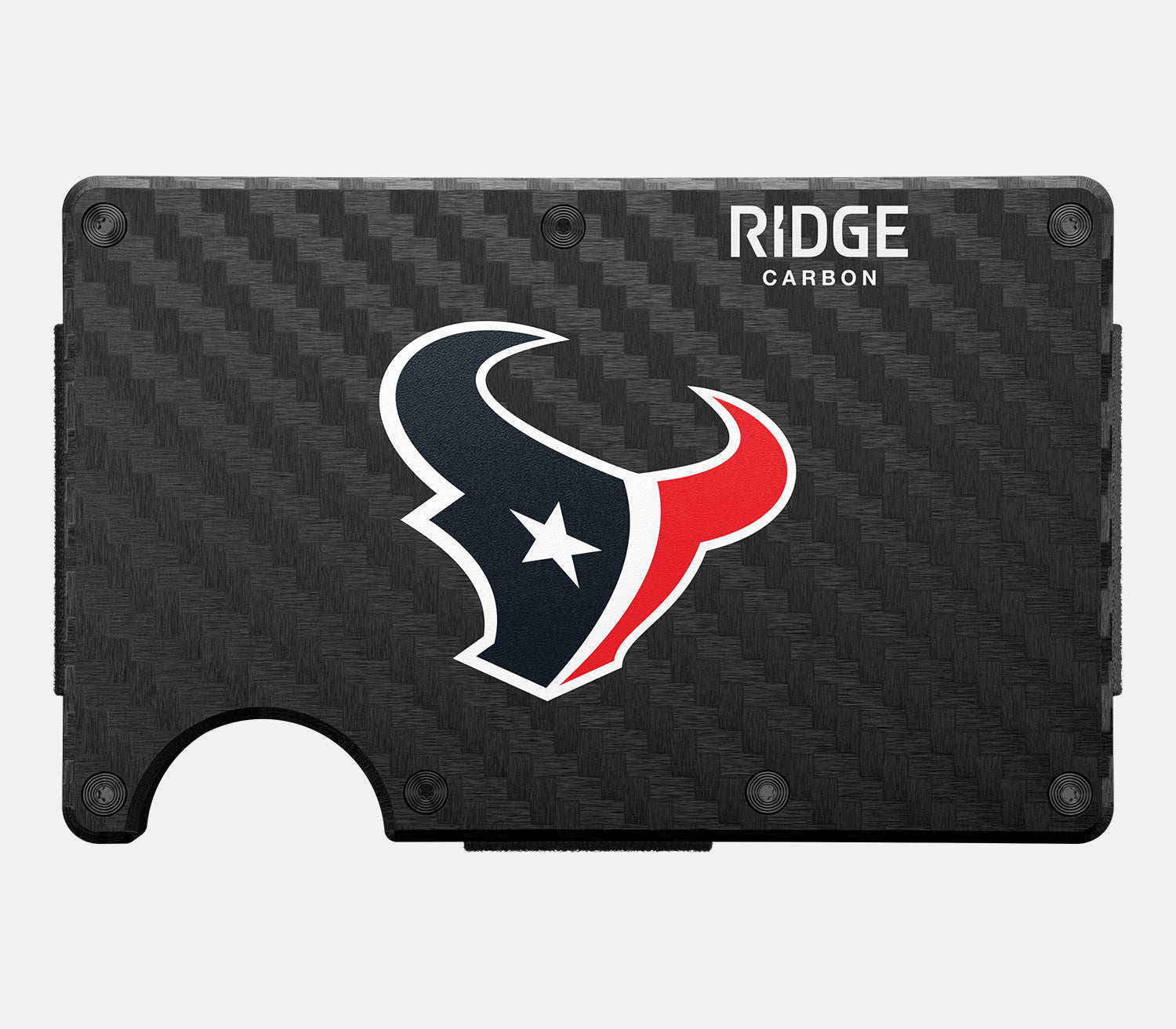 Ridge Wallet Houston Texans Carbon Fiber 3K - Slim RFID Blocking Minimalist Wallet for Men - Perfect for Everyday Carry, Travel & Gifts
