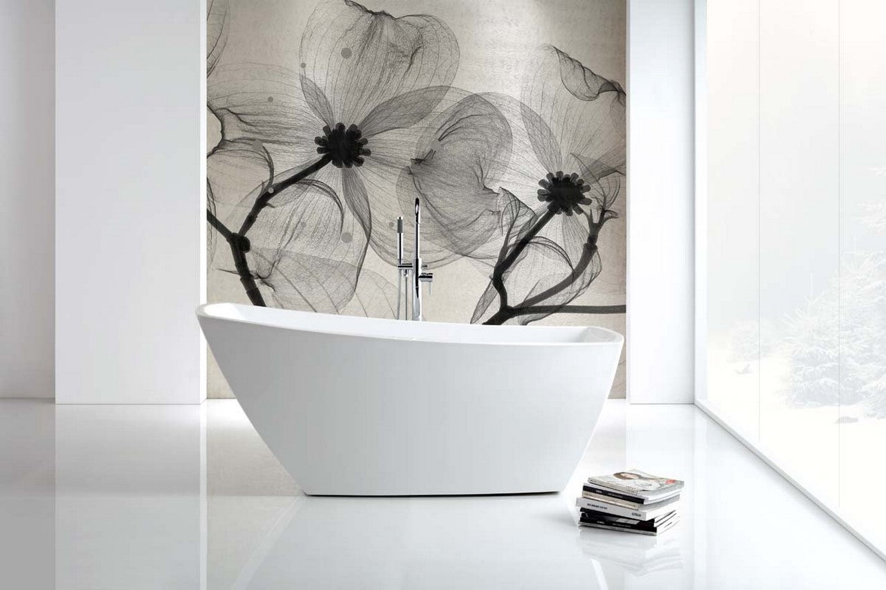 Solato 67-Inch Freestanding Acrylic Bathtub - Modern Composite Soaking Tub for Luxury Bathrooms & Spa Relaxation at Home