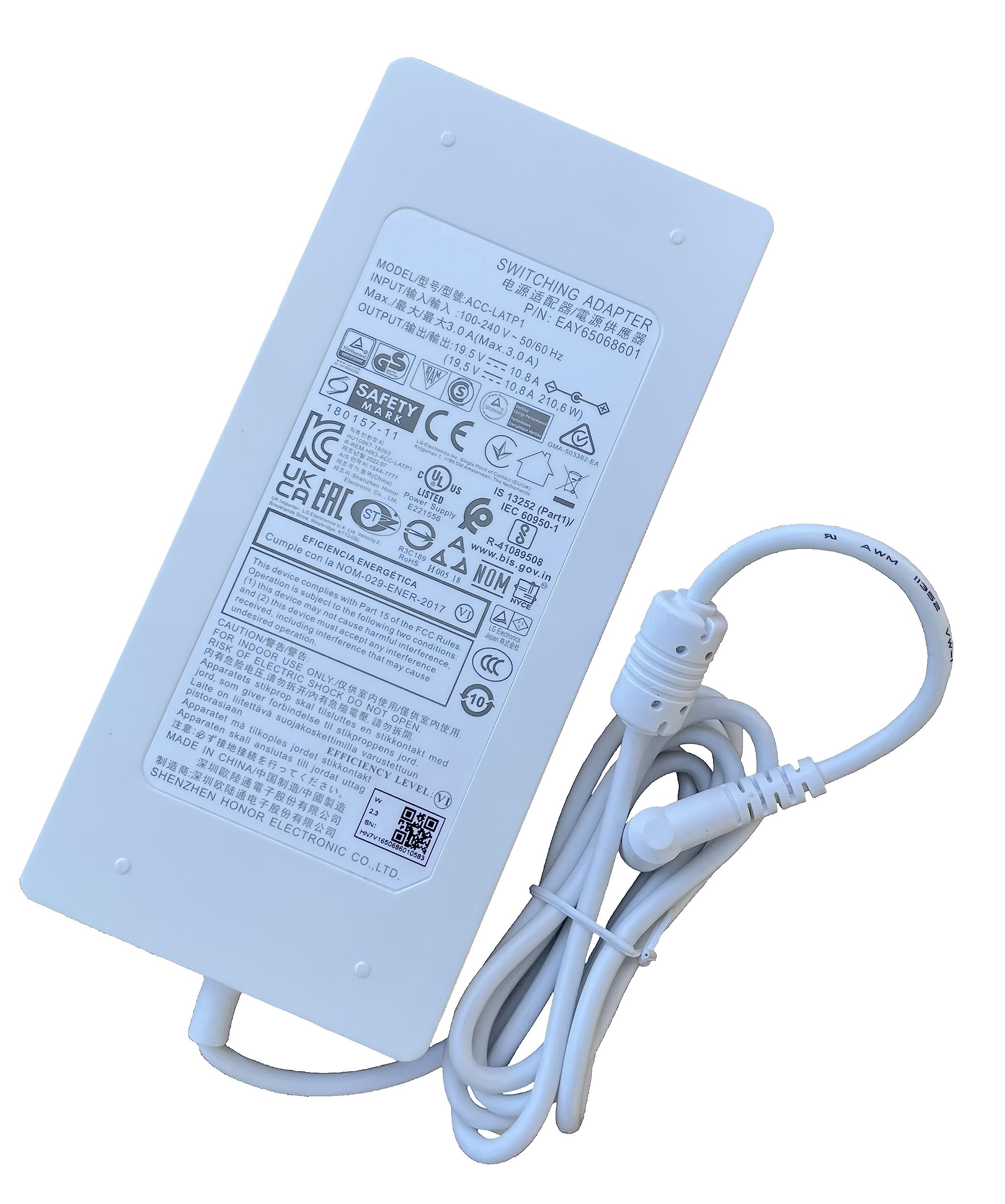 Original AC Adapter Power Supply for LG 32UL950 & 32UL950-W Curved UltraWide Monitor - Replacement Charger for Home Office & Gaming Setup