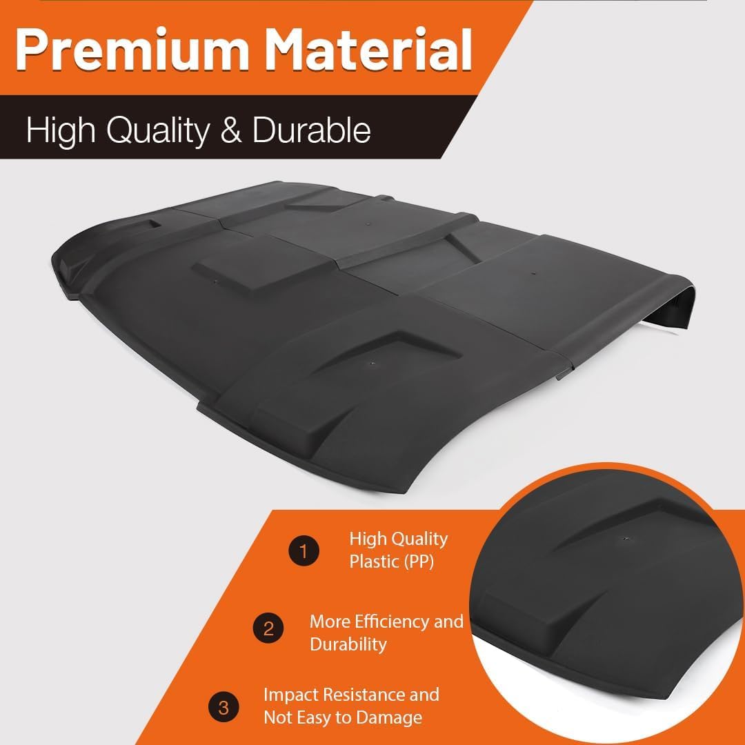 HECASA 2-Piece Hard Roof Top for 2013-2025 Polaris Ranger XP 1000/900/570 & Kinetic/Brutus | 3-Seat Sun Visor Replacement (Fits OEM 2882911) | Durable All-Weather Protection for Off-Road Adventures & Farm Work