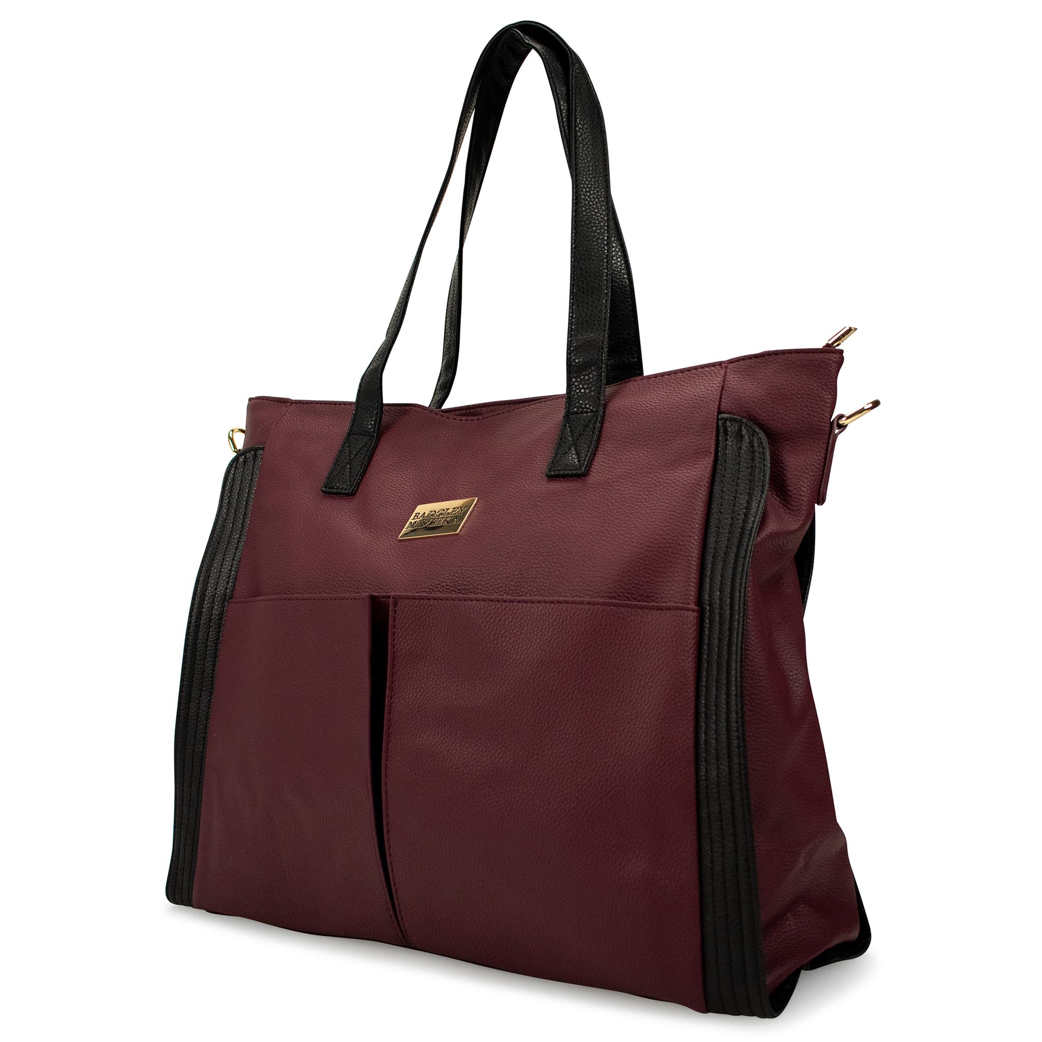 Badgley Mischka Rose Vegan Leather Weekender Travel Tote Bag - Stylish & Spacious Carryall for Women (Merlot Wine Color) | Perfect for Weekend Getaways, Business Trips & Airplane Travel