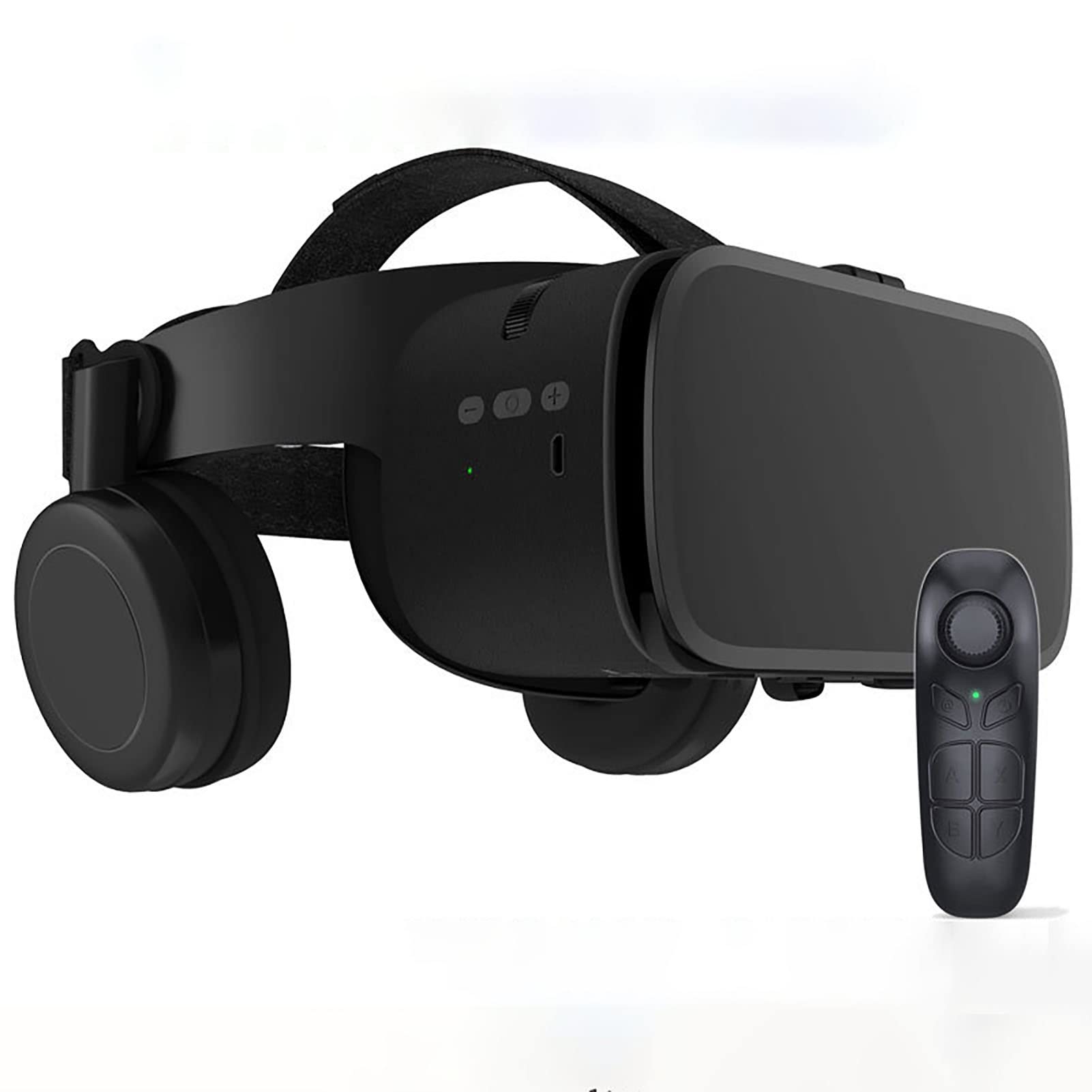 3D VR Virtual Reality Headset with Remote Controller, Stereo VR Goggles for Movies & IMAX Games, Wireless Bluetooth VR Glasses Compatible with iPhone iOS/Android 4.7-6.3