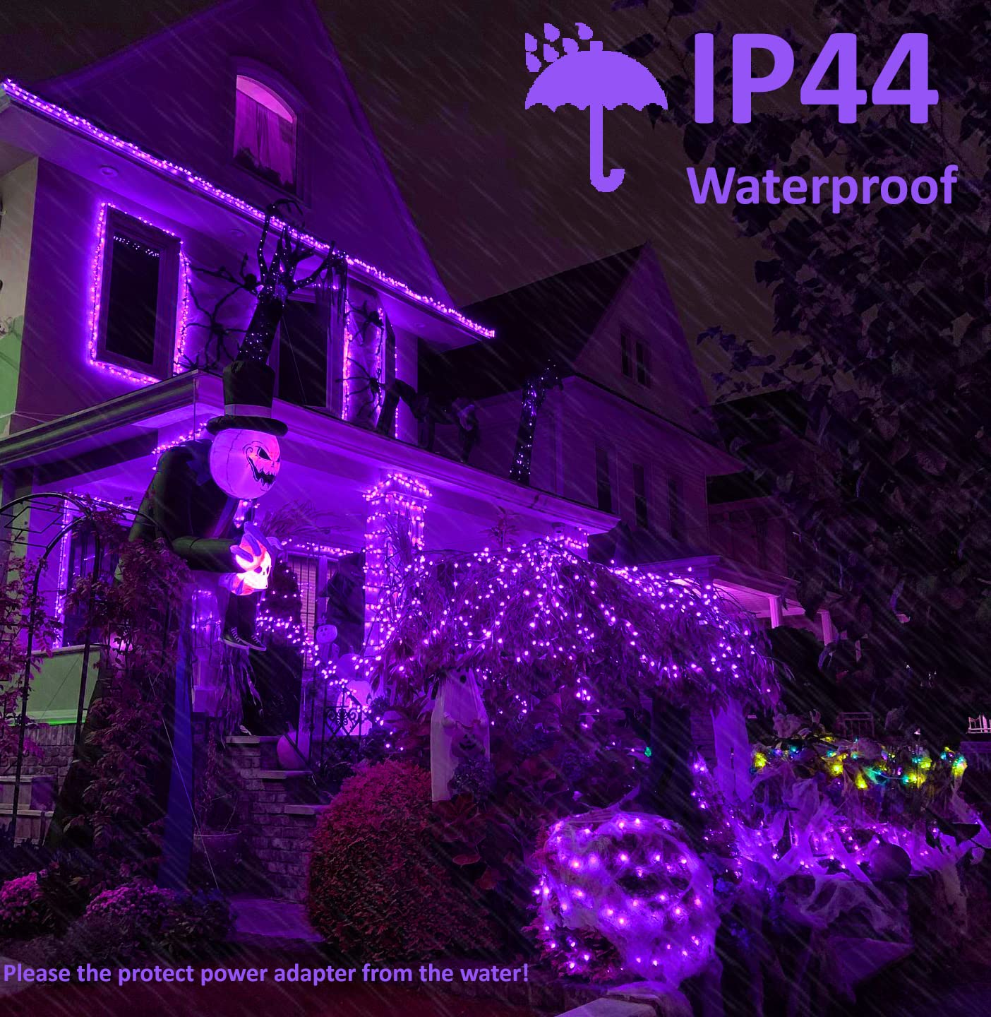BrizLabs 78.74ft 240 LED Purple Halloween String Lights with Timer - Waterproof Connectable Plug-in Mini Lights for Indoor & Outdoor Decor - Perfect for Halloween Trees, Parties, Yard and Home Decoration