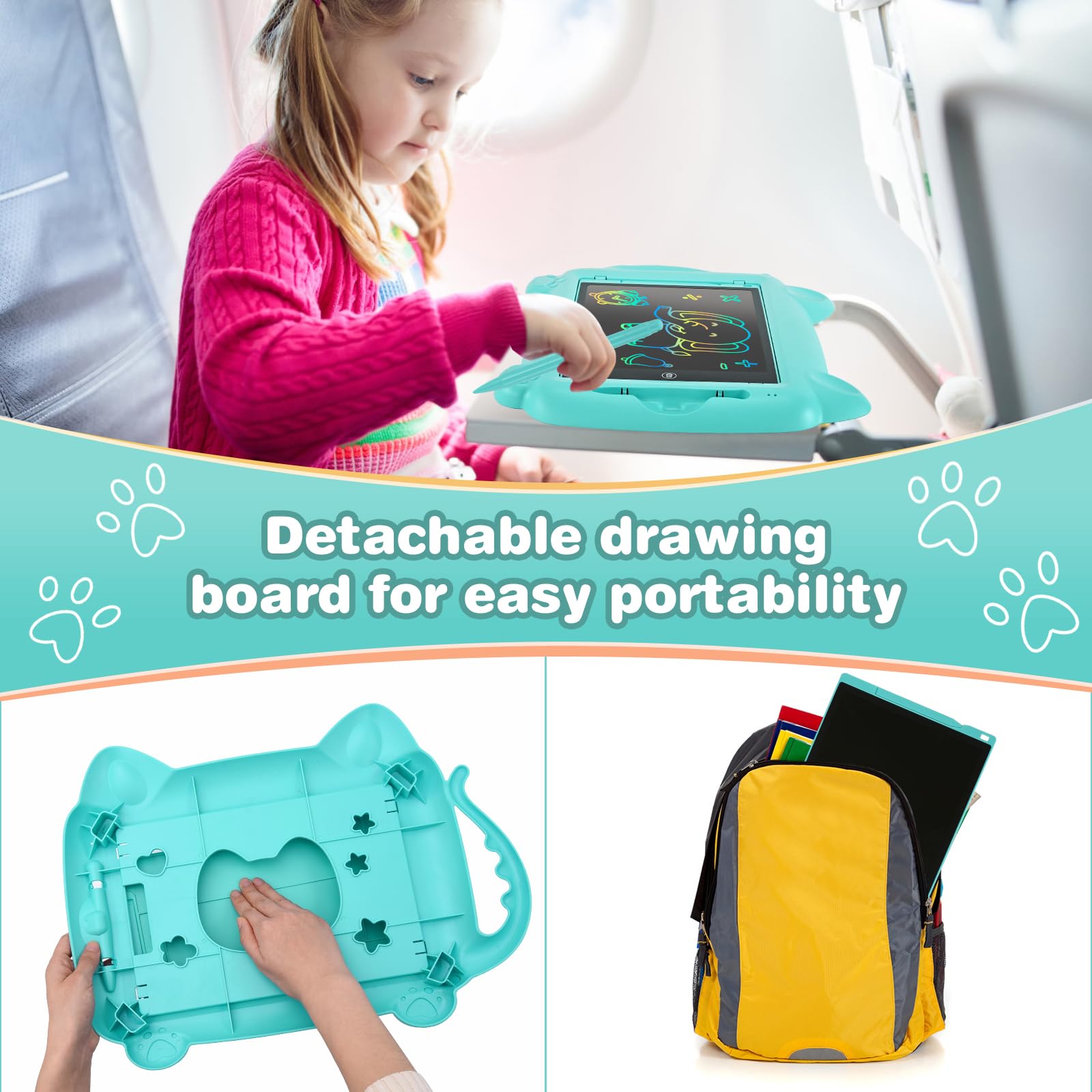 EooCoo 12 Inch LCD Writing Tablet for Kids Ages 3-8 - Electronic Drawing Pad with Stylus - Easter Basket Stuffers & Travel Essential - Perfect Gift for Boys & Girls - Fun Educational Toy for Home, School & Road Trips