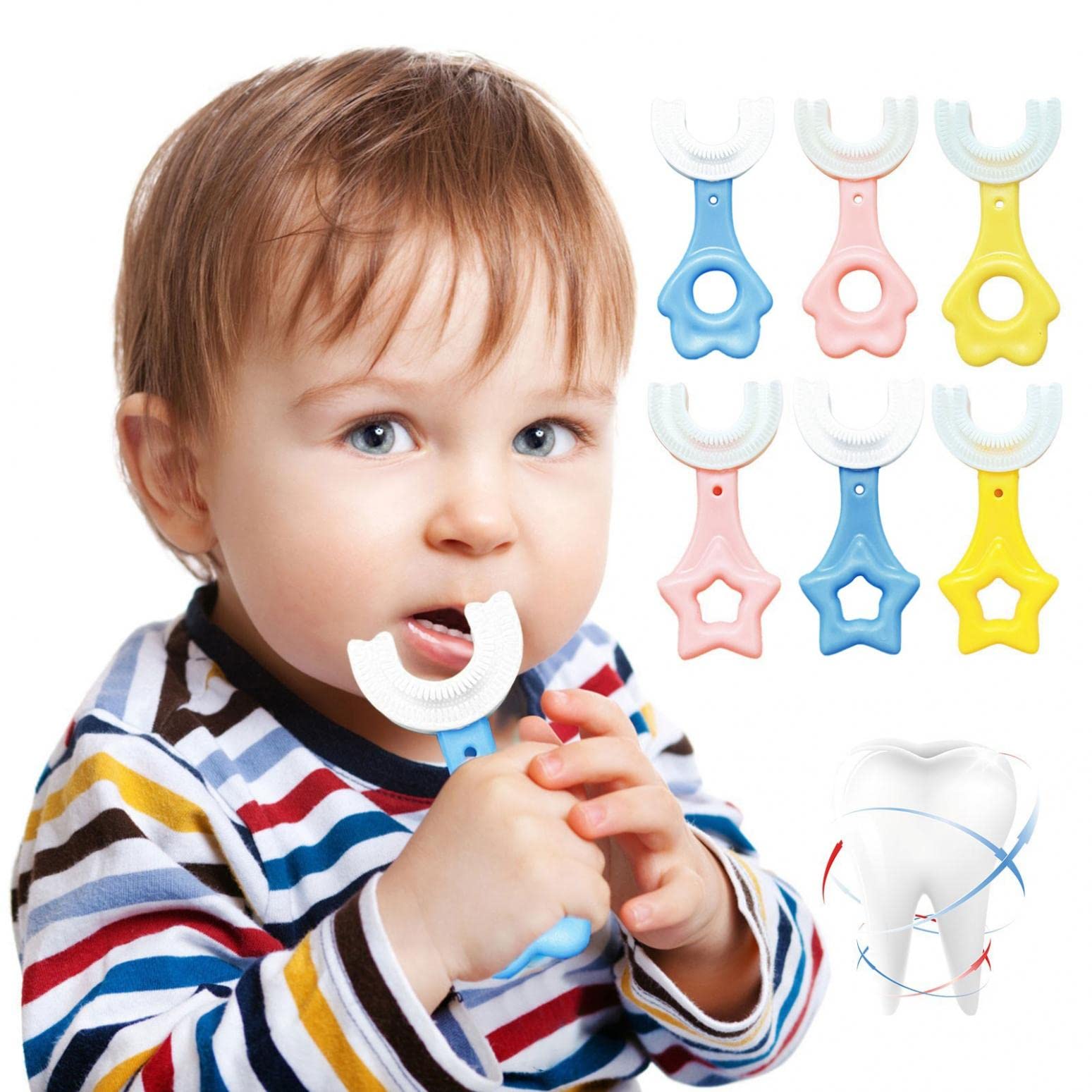 U-Shaped Kids Toothbrush - Soft Silicone Brush Head, 360° Teeth Cleaning & Whitening, Food-Grade Safe for Toddlers & Children | Perfect for Daily Oral Care & Makes Great Children's Gifts