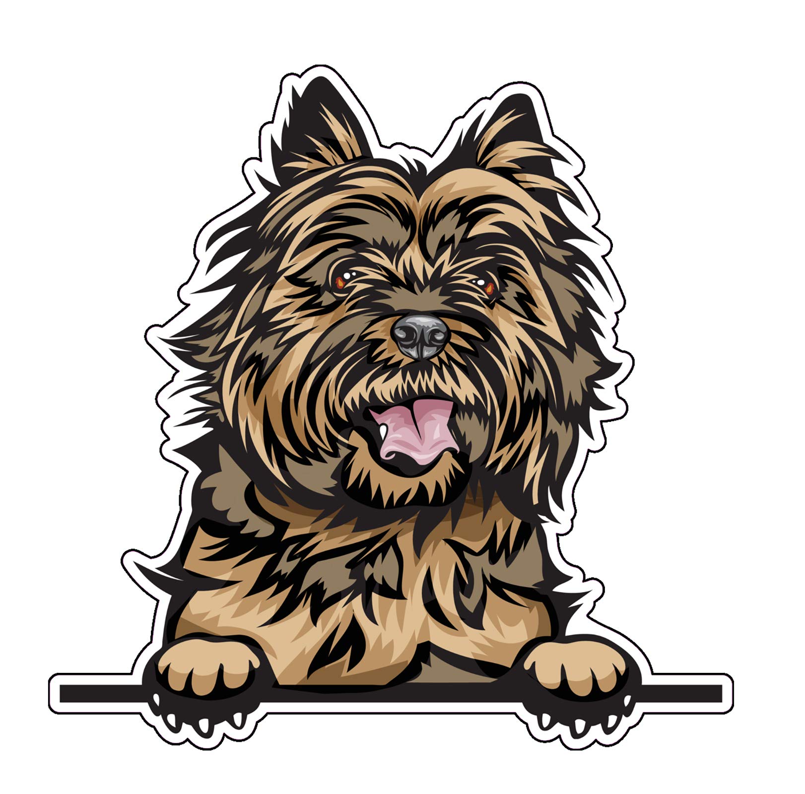 WickedGoodz Smiling Cairn Terrier Vinyl Decal - Durable Dog Breed Bumper Sticker for Laptops, Tumblers, Windows, Cars, Trucks, Walls - Perfect for Pet Lovers & Home Decor