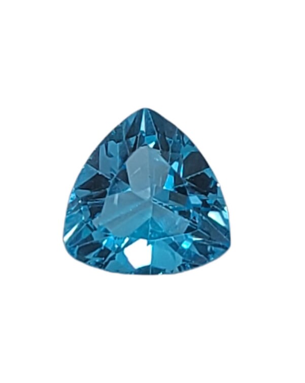 3.255ct Natural African Swiss Blue Topaz Loose Gemstone - 9mm Trillion Cut, VVS Clarity, Eye-Clean, Vibrant Blue Color - Wholesale for Jewelry Making, Engagement Rings & Custom Designs