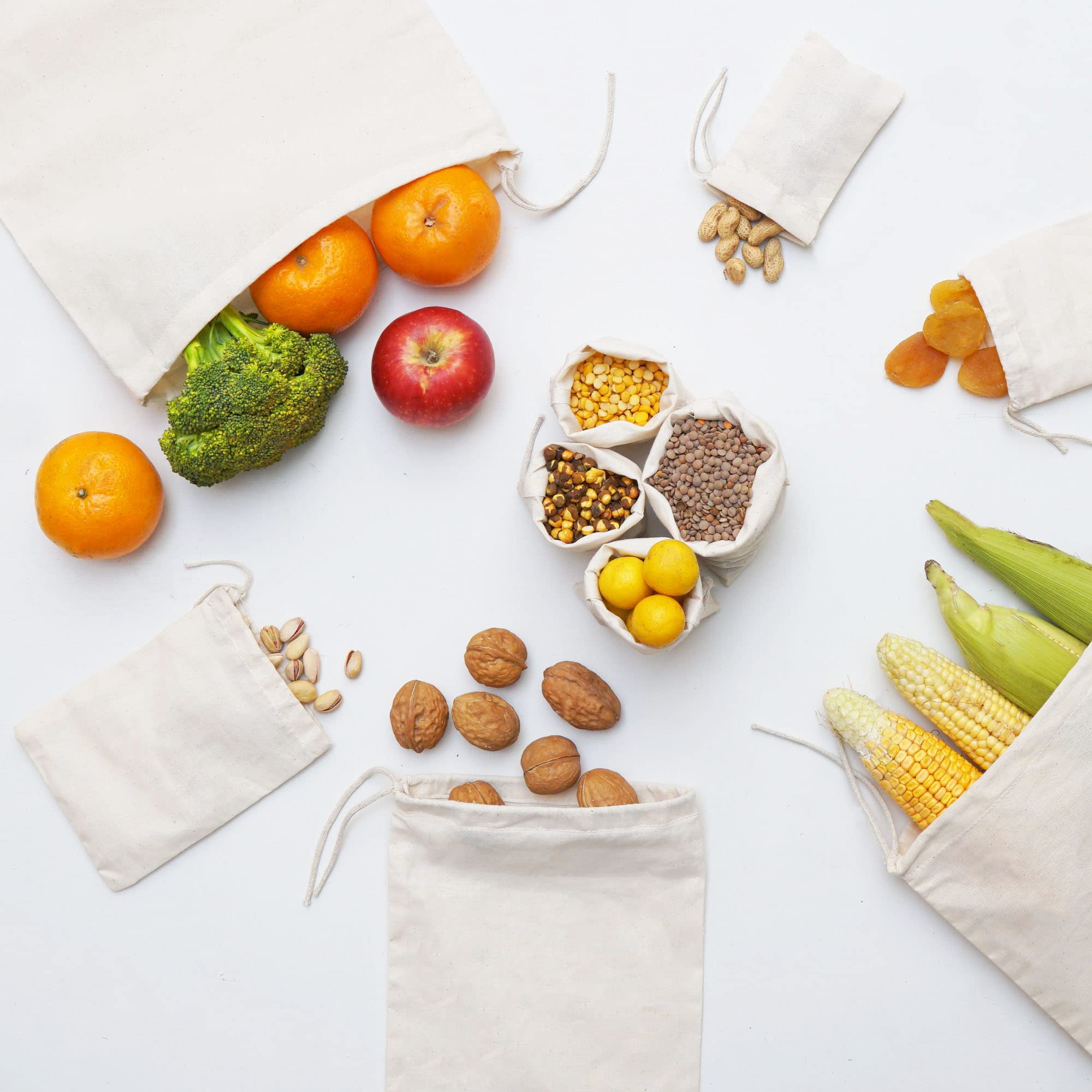 100% Organic Cotton Muslin Drawstring Bags - Premium Eco-Friendly Reusable Gift & Storage Pouches (5x7 Inches, Pack of 25) - Perfect for Wedding Favors, Party Gifts & Bulk Food Storage