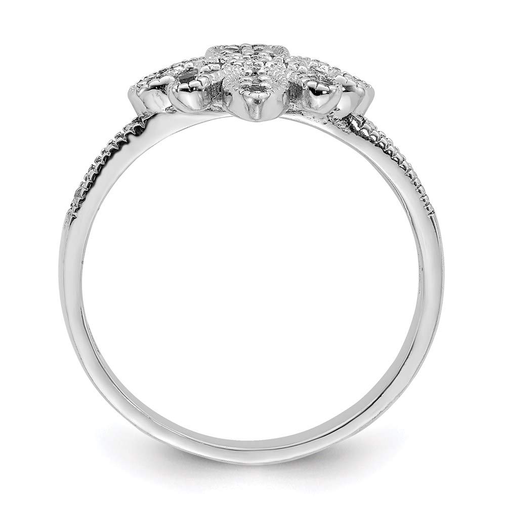 925 Sterling Silver Cubic Zirconia Fleur-de-Lis Ring for Women - Elegant Dainty Jewelry Gift for Her, Perfect for Anniversary, Birthday, Valentine's Day & Special Occasions