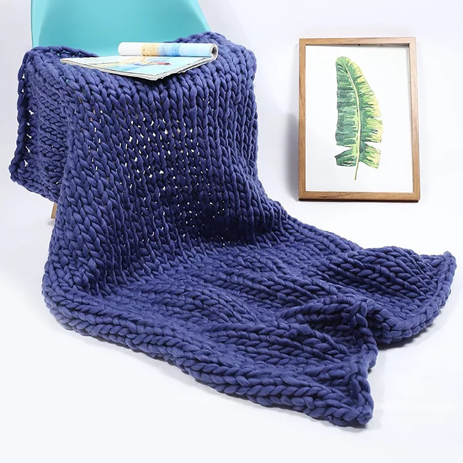 Chunky Knit Blanket - Hand-Woven Thick Yarn Throw for Couch, Bed & Sofa | Ultra Soft & Warm Winter Blanket | Perfect as Pet Gift, Baby Blanket & Home Decor | Ideal for Cozy Nights, Living Room Accent & Nursery Comfort