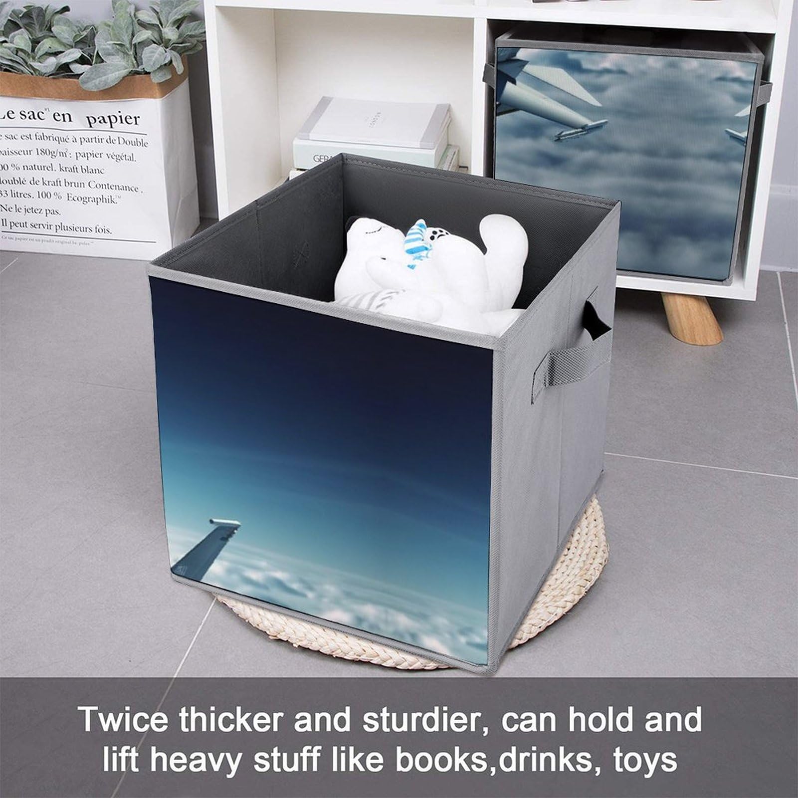 6-Pack Collapsible Storage Bins with Handles - Foldable Fabric Storage Cubes for Closet Organization, Clothing & Toy Storage | Perfect for Bedroom, Nursery & Aircraft Model Display Cases