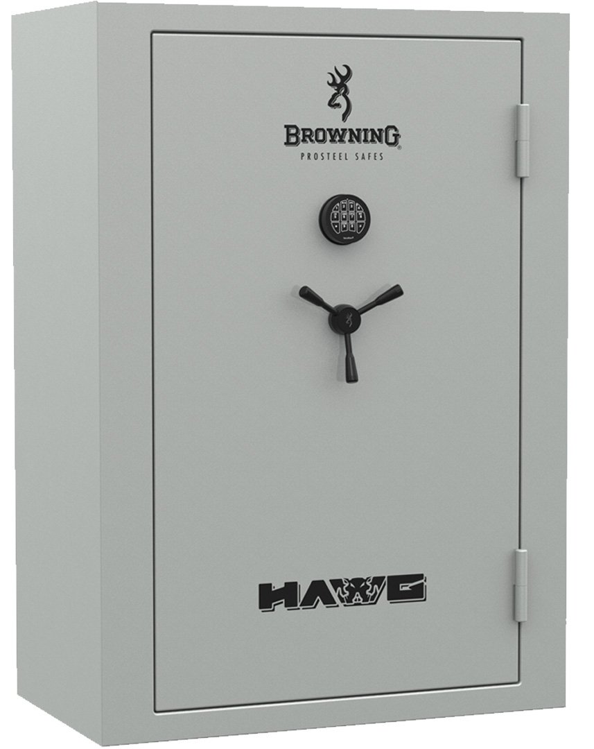 Browning HG49 HAWG Gun & Rifle Safe - Putty Gray | Secure Firearm Storage for Home & Office | Heavy Duty Steel Construction | Digital Keypad Entry | Ideal for Handguns, Rifles & Valuables | Perfect for Bedroom, Closet or Garage Security