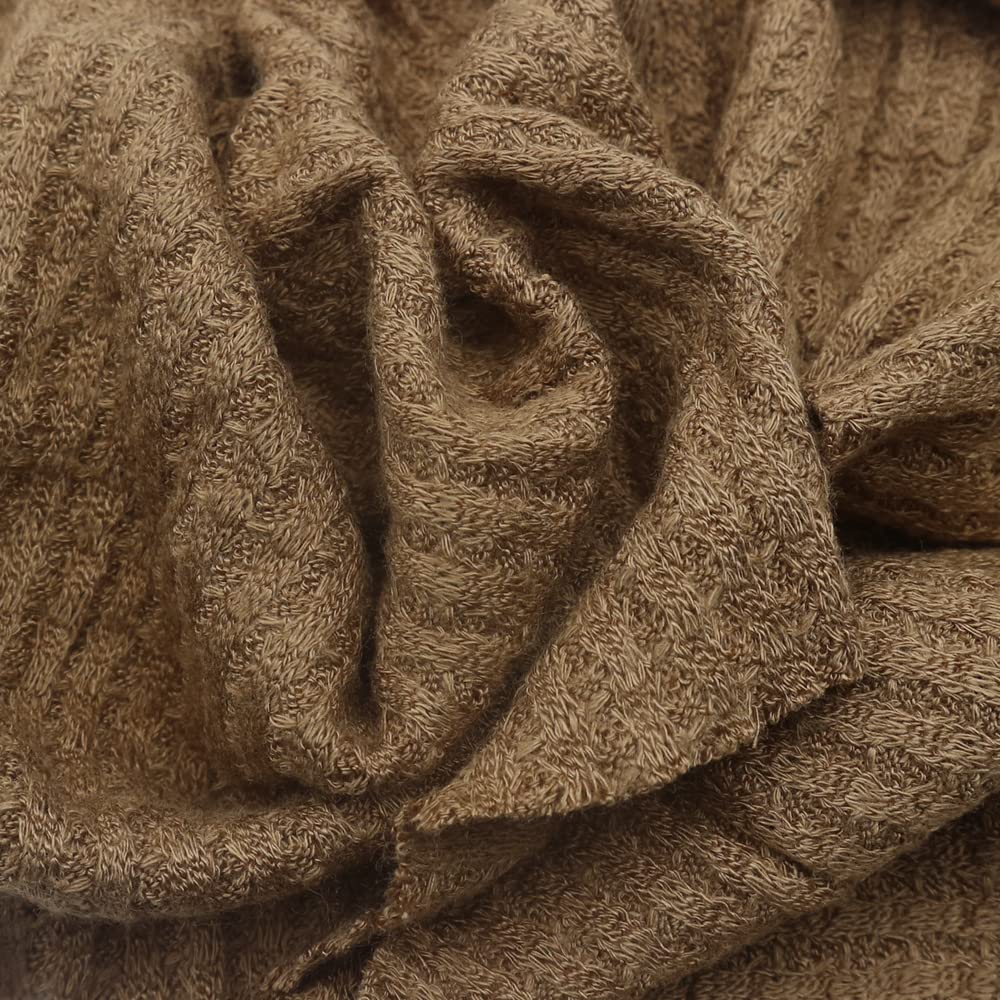 Premium Camel Waffle Rayon Spandex Open Knit Fabric by The Yard - Soft Stretchy Material for DIY Dresses, Tops & Home Decor Projects