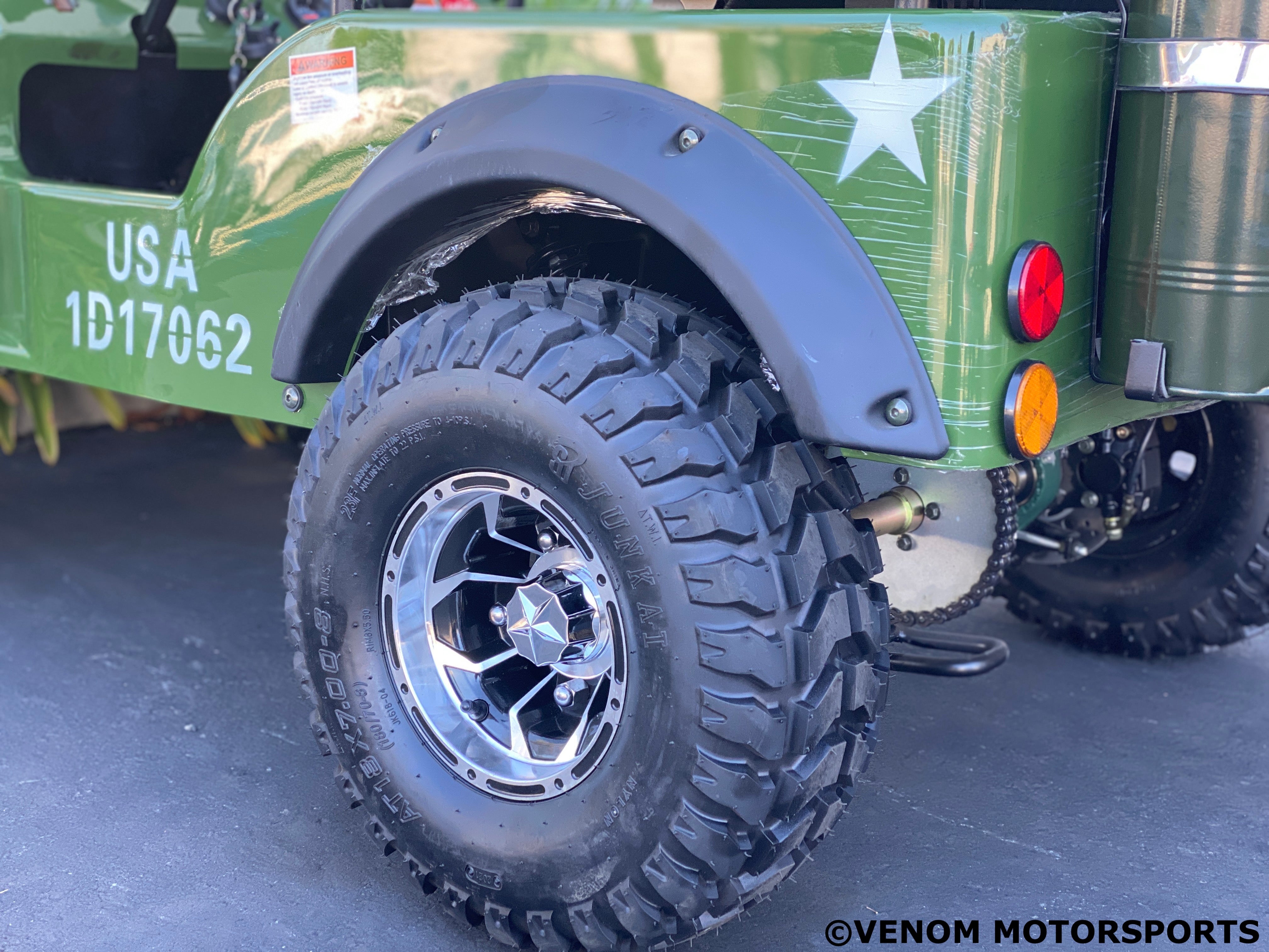 Venom Mini Jeep 125cc 2-Seater Off-Road Vehicle - Willys Edition with 3-Speed Transmission | Perfect for Kids & Adults, Backyard Adventure, Camping & Trail Riding