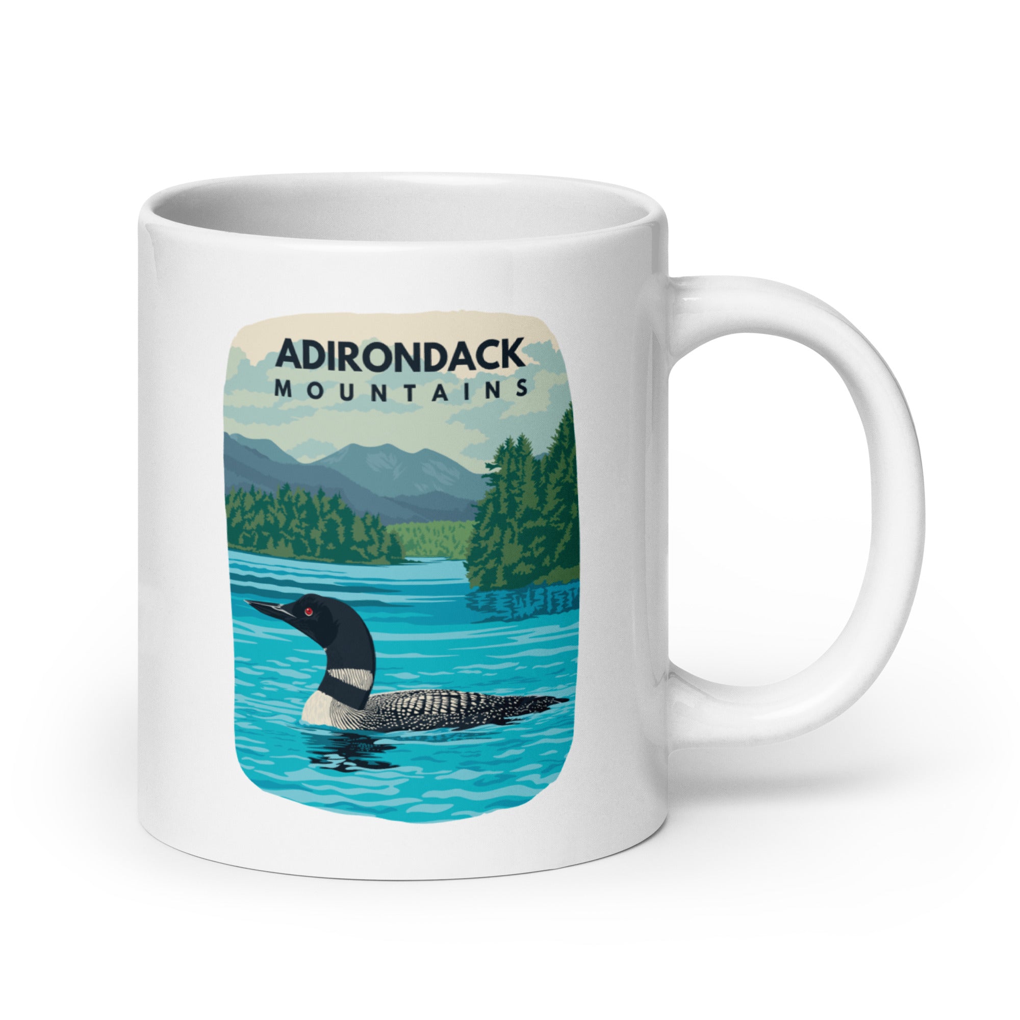 Premium Ceramic Coffee Mug with Unique Loon Design - Perfect for Hot & Cold Beverages, Ideal for Home, Office, or Camping Use