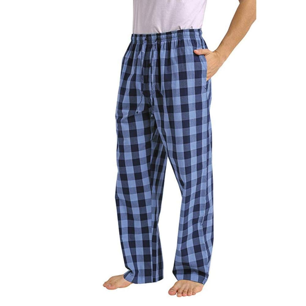 Men's Casual Plaid Loose Fit Pajama Pants - Soft Checkered Print Lounge Pants for Home, Sleep & Relaxation - Comfortable Sleepwear for Men