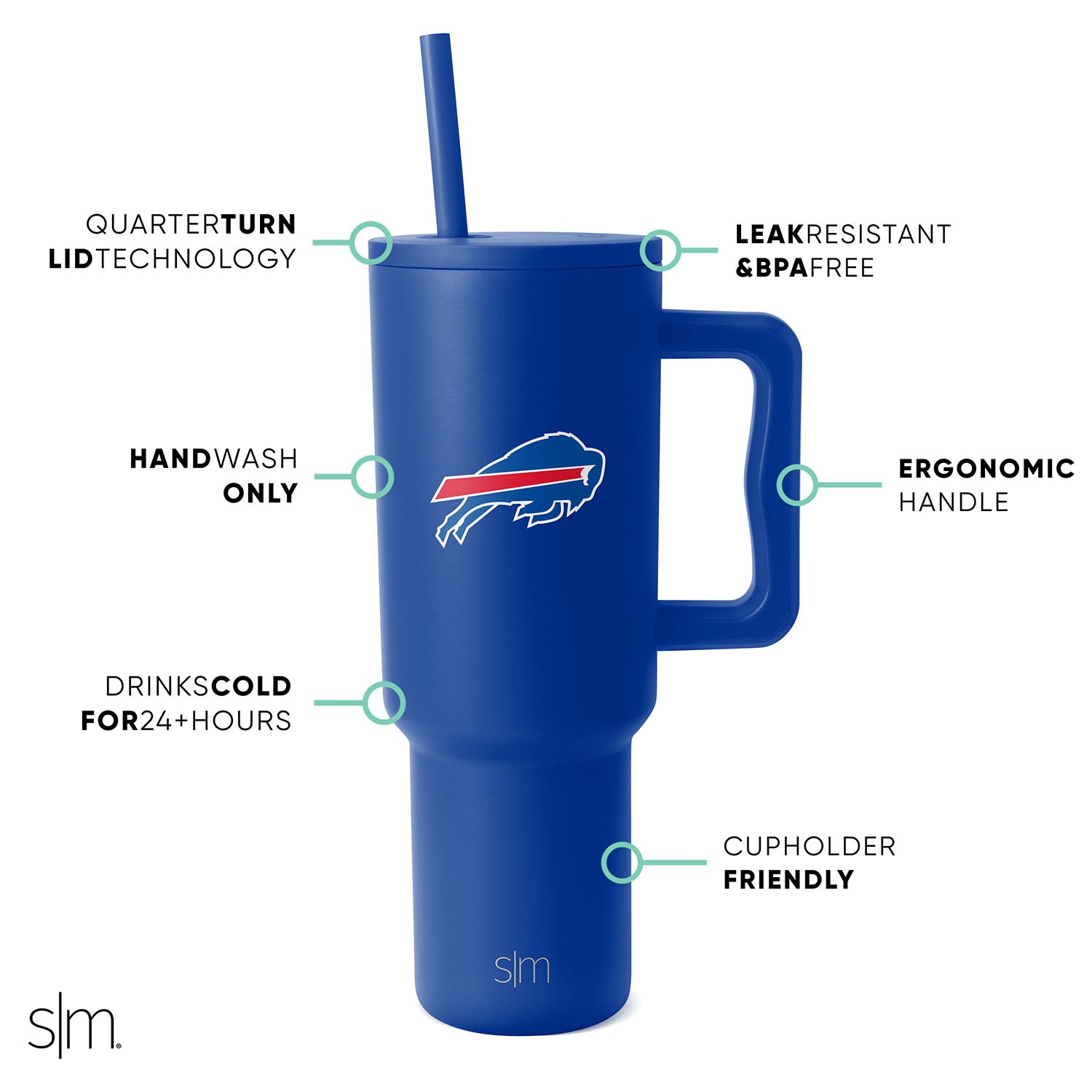 NFL Trek Tumbler 20oz Insulated Stainless Steel Water Bottle with Lid - Leakproof Travel Mug for Coffee & Tea - Perfect for Football Games, Camping & Outdoor Adventures