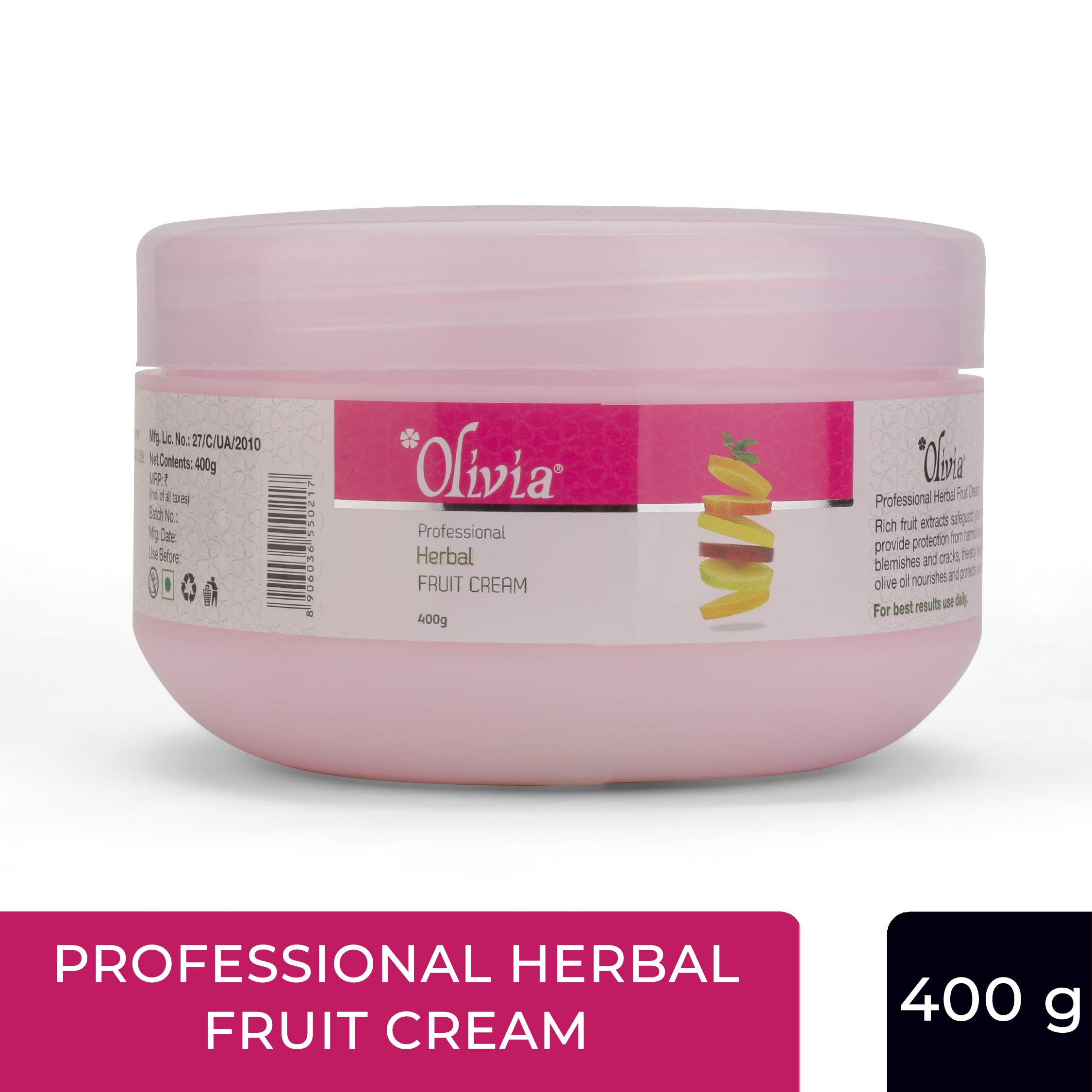 Olivia Herbal Facial Fruit Massage Cream 400g - Natural Skin Rejuvenation & Hydration for Glowing Complexion | Perfect for Spa Day, At-Home Facial, and Daily Skincare Routine