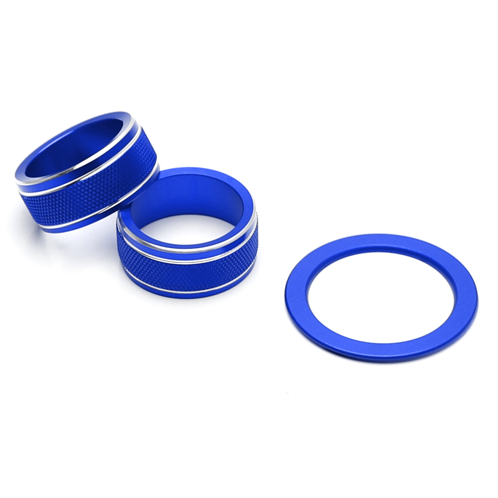 3-Piece Blue AC Turn Knobs & Engine Push Start Button Cover Trim Kit - Compatible with 2021-2024 Toyota Camry - Interior Styling Upgrade for Car Enthusiasts