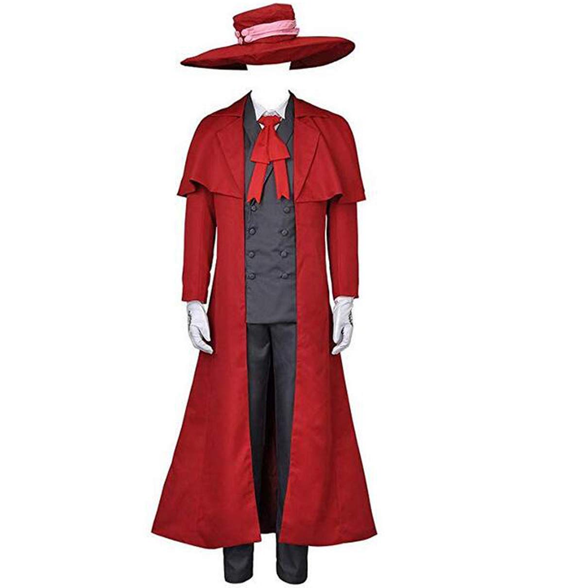 Poetic Walk Anime Men's Red Cosplay Costume - Halloween Anime Party Uniform Outfit - Custom Made for Cosplay Events & Halloween Parties