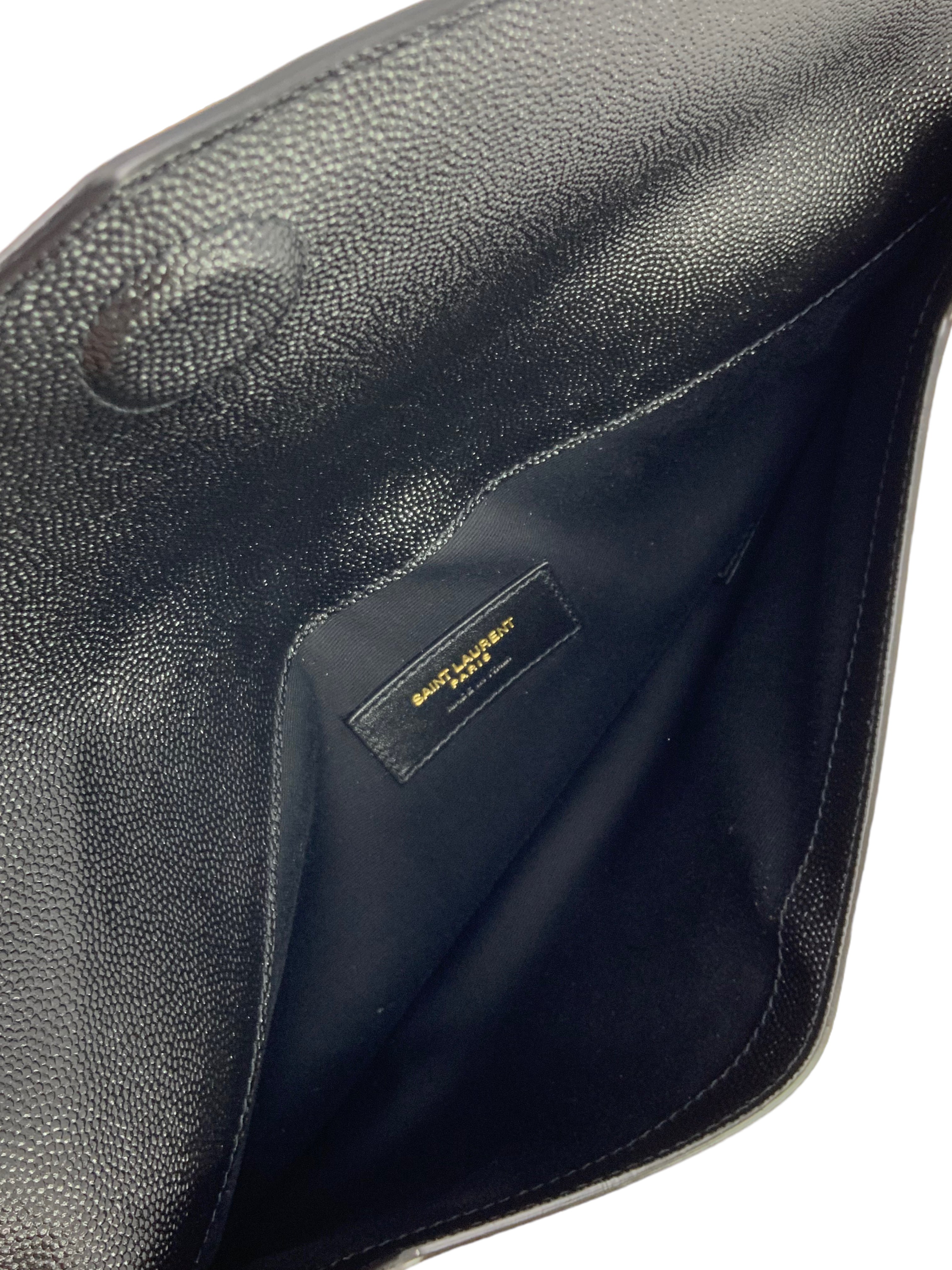 SAINT LAURENT UPTOWN POUCH CLUTCH BAG - Luxury Leather Wristlet for Women | Perfect for Evening Parties, Weddings & Special Occasions