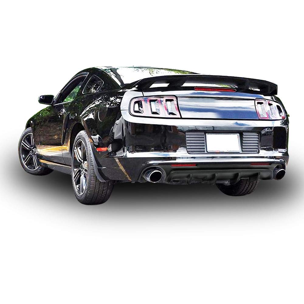FREEMOTOR802 Rear Bumper Diffuser for 2013-2014 Ford Mustang V6 & GT | V2 Style Unpainted Black PP Spoiler | Upgrade Car Exterior for Enhanced Style & Aerodynamics