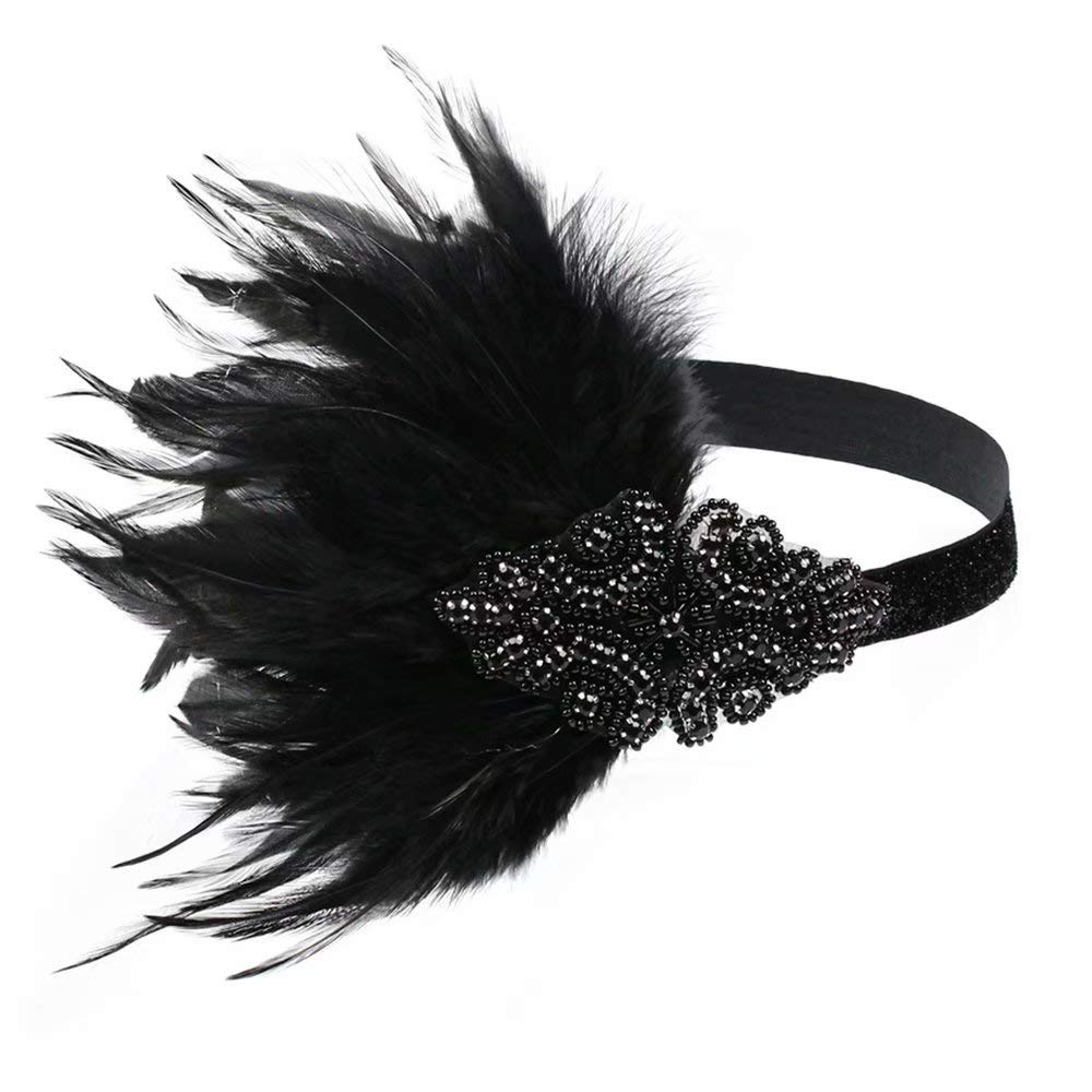 1920s Flapper Headband for Women - Art Deco Great Gatsby Hair Accessory Vintage Headpiece for Costume Parties, Themed Events & Roaring 20s Outfits