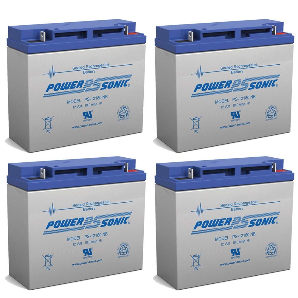 Power Sonic 12V 18AH Sealed Lead Acid (SLA) Replacement Battery for ELK-12180-4 Pack - Perfect for Security Systems, Emergency Lighting & Backup Power Applications