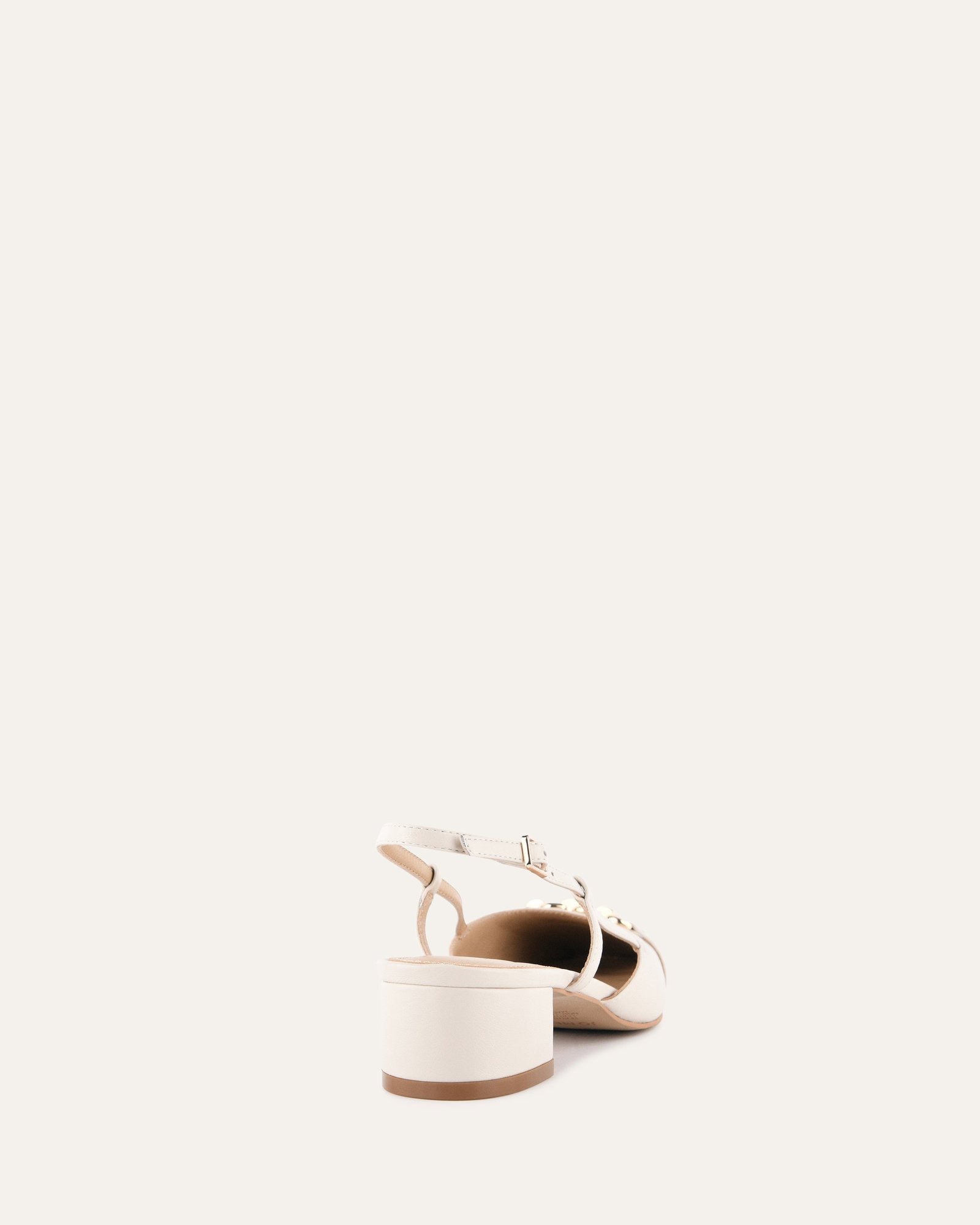 FRANCA Women's Low Heel Leather Pumps in Off-White - Comfortable Office Shoes for Work, Wedding & Daily Wear