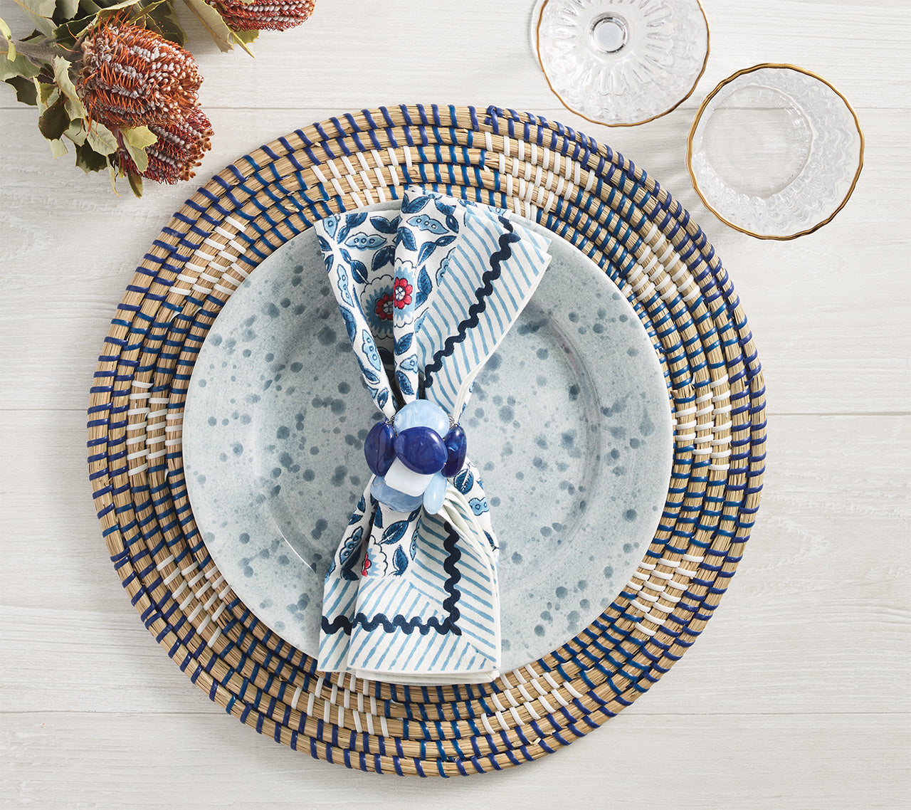 Premium Majorelle Placemats Set of 4 - Waterproof & Heat-Resistant Table Mats for Dining, Kitchen, and Outdoor Use - Elegant Home Decor for Parties & Everyday Meals