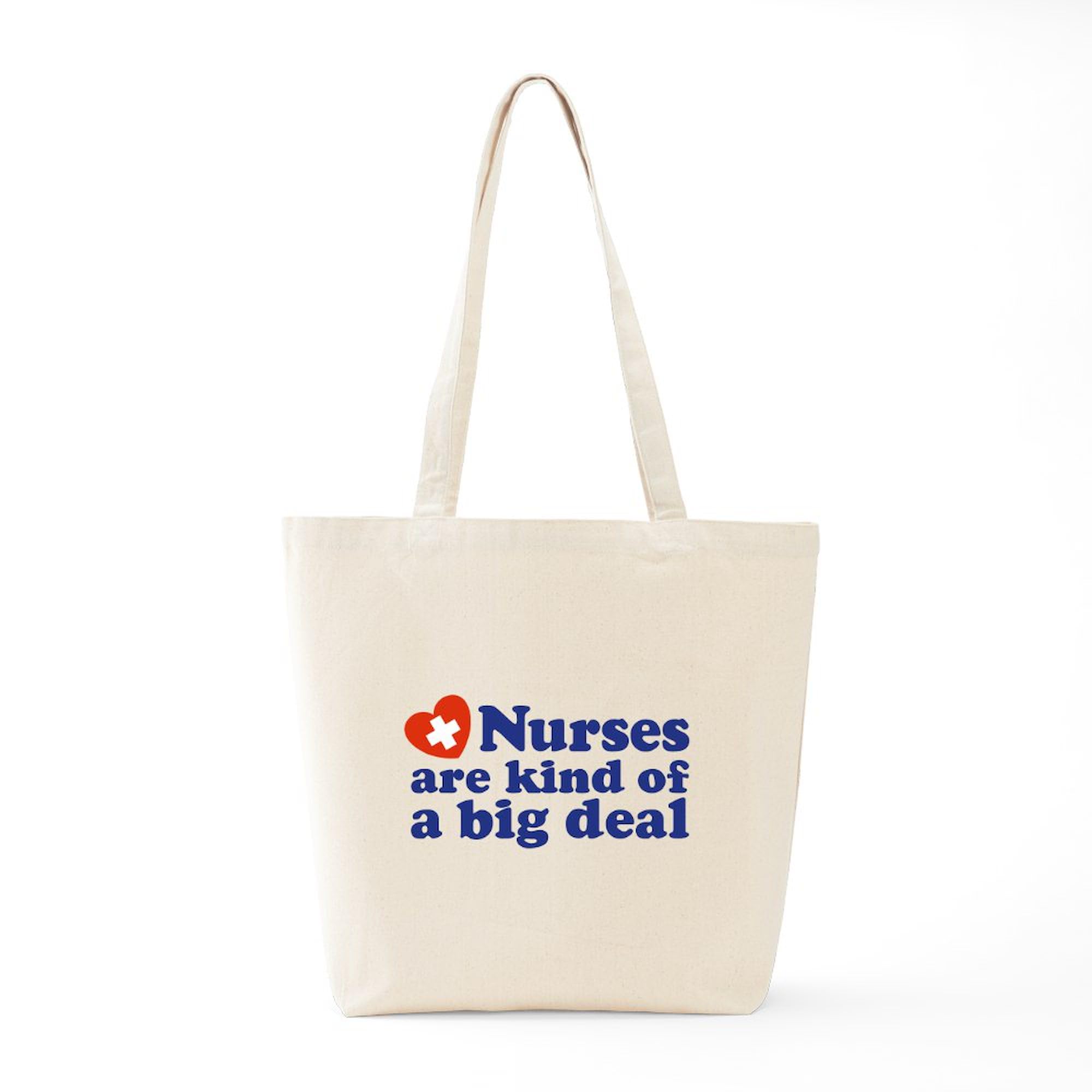 Cute Nurse Tote Bag - Natural Canvas Reusable Shopping Bag for Nurses, Medical Professionals & Healthcare Workers - Perfect for Work, Groceries & Everyday Use