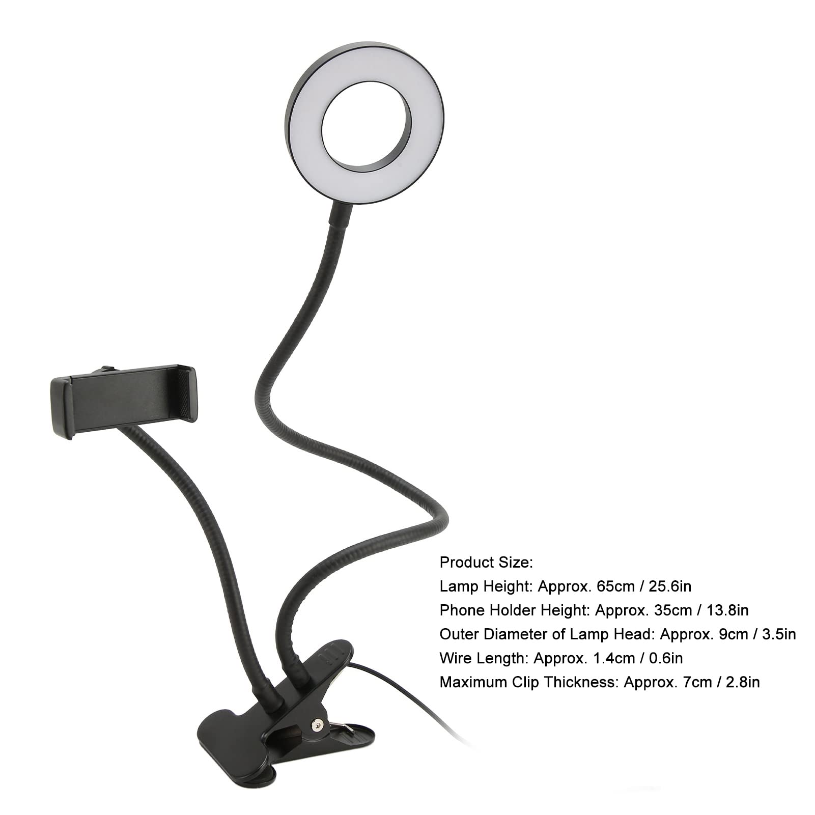 Professional 24-LED USB Ring Light for Camera - Adjustable Brightness Selfie Light for Photography, YouTube Videos, Live Streaming & Makeup (Black) - Perfect for Content Creators, Vloggers & Beauty Enthusiasts