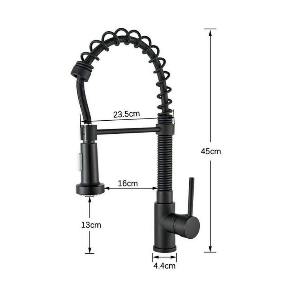 Matte Black Pull Down Kitchen Faucet with Single Lever Mixer & 360° Rotation - 2-Way Pull Out Sprayer for Modern Sink - Perfect for Washing Dishes, Filling Pots & Cleaning Countertops