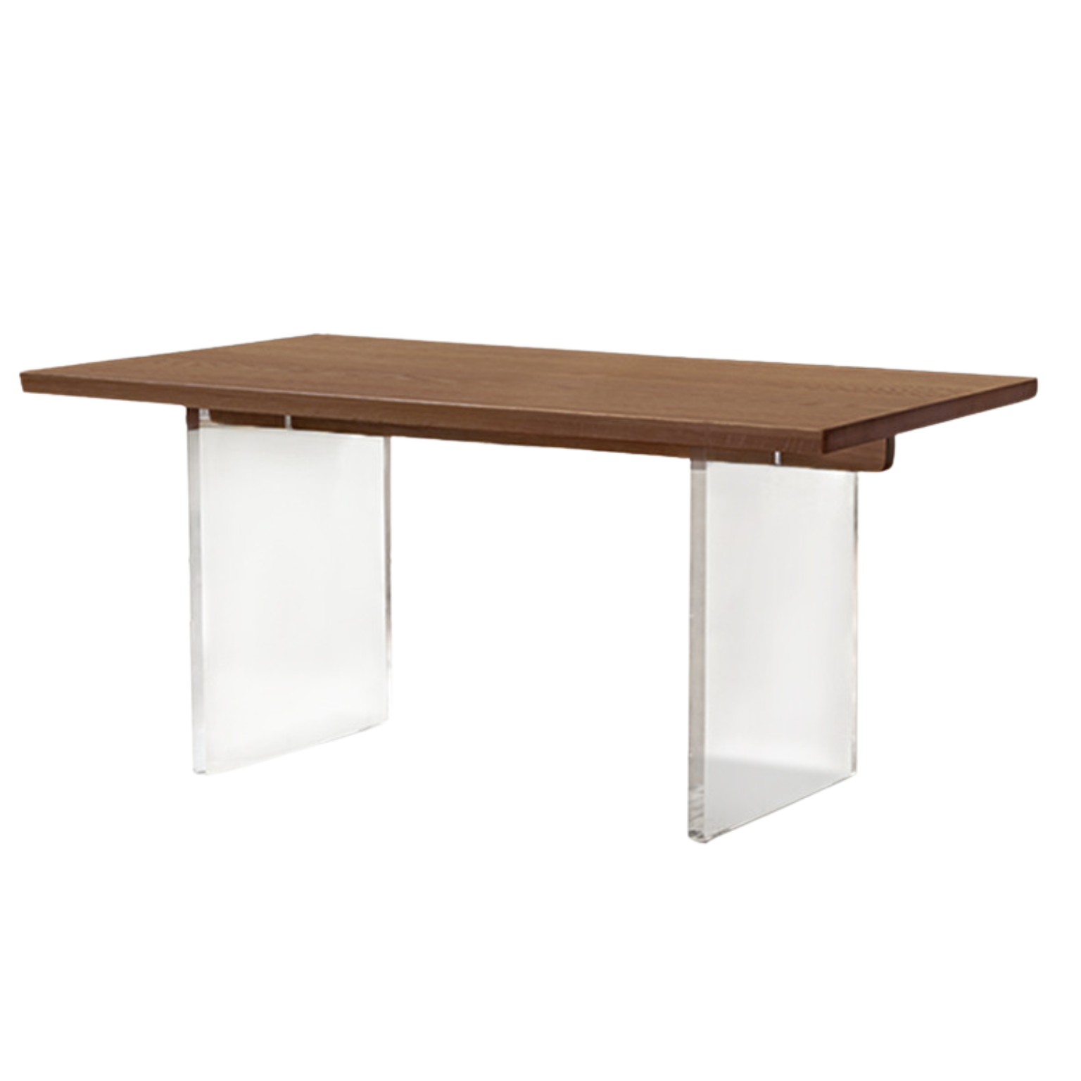 Premium Black Walnut & Oak Solid Wood Acrylic Suspension Dining Table - Modern Floating Design for Kitchen, Dining Room & Small Spaces