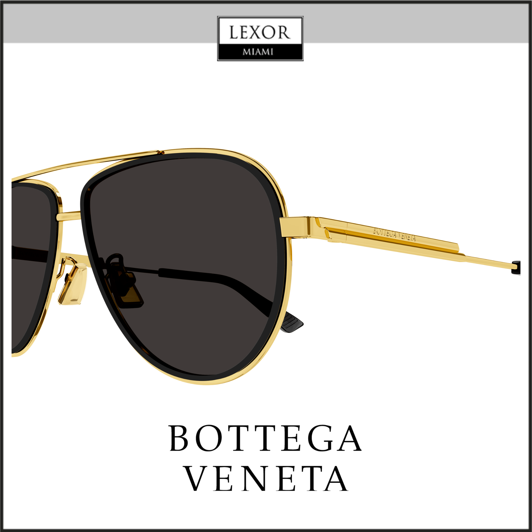 Bottega Veneta BV1240S 001 59mm Metal Frame Sunglasses for Men - Luxury Designer Shades for Driving, Travel & Outdoor Activities
